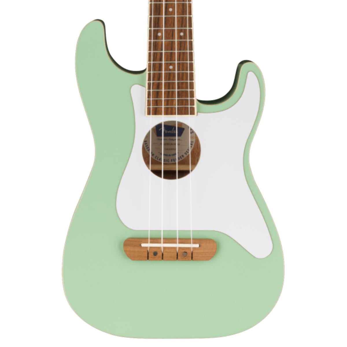 Ukulele Eléctrico Fender Fullerton Strat Surf Green | Estilo Stratocaster Soprano