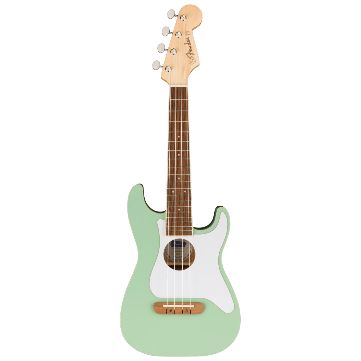 Ukulele Eléctrico Fender Fullerton Strat Surf Green | Estilo Stratocaster Soprano