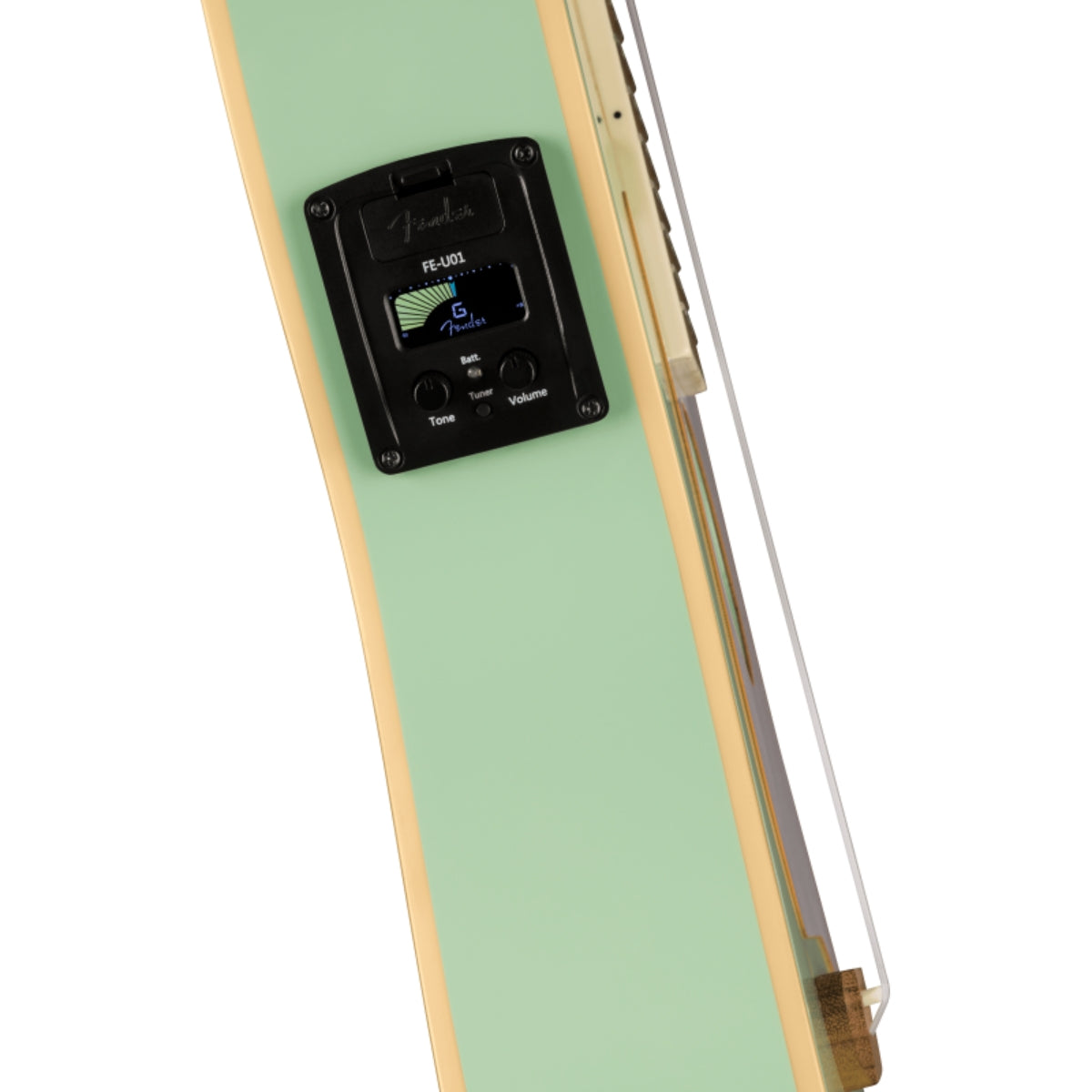 Ukulele Eléctrico Fender Fullerton Strat Surf Green | Estilo Stratocaster Soprano