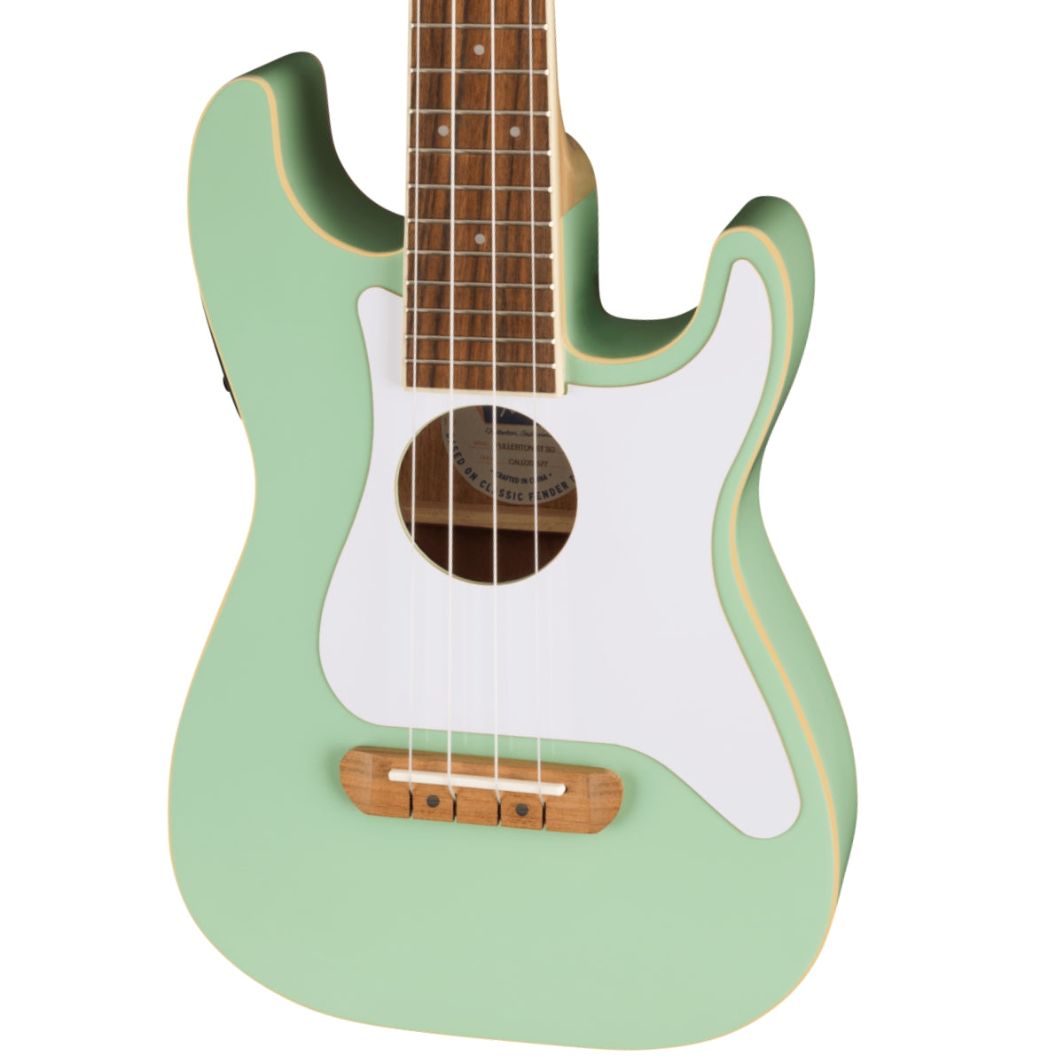 Ukulele Eléctrico Fender Fullerton Strat Surf Green | Estilo Stratocaster Soprano