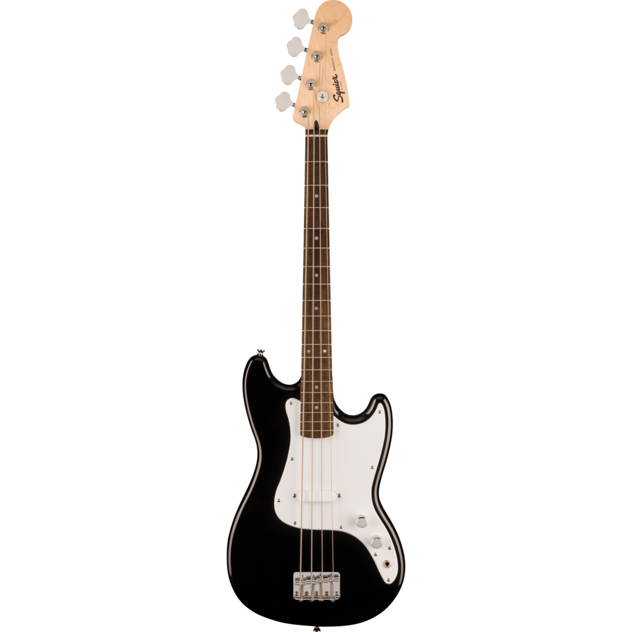 SQUIER SONIC BRONCO BASS NEGRO CON PICKGUARD BLANCO
