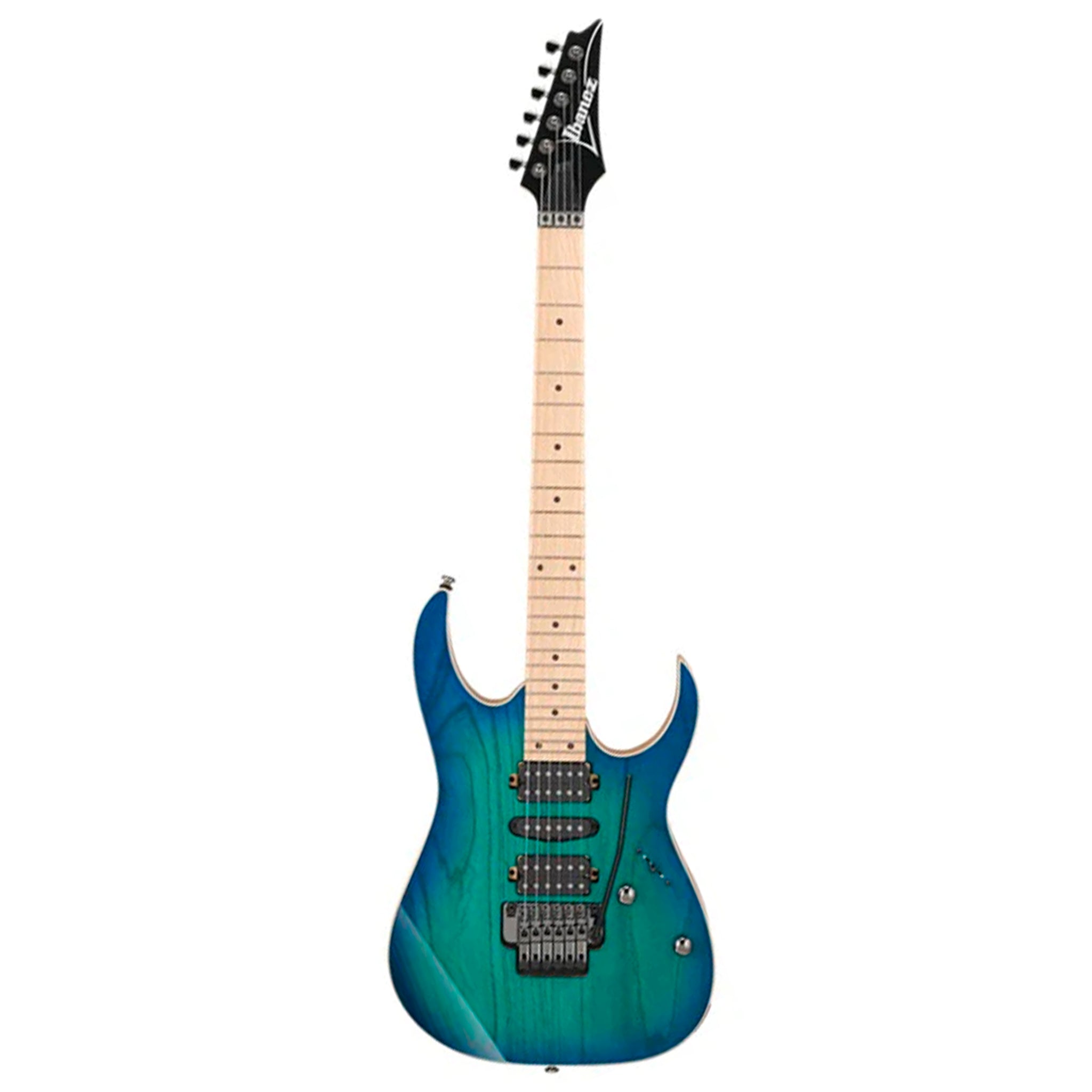 GUITARRA ELECTRICA IBANEZ "RG" ENTINTADO VERDE/SOMBREADO AZUL RG470AHM