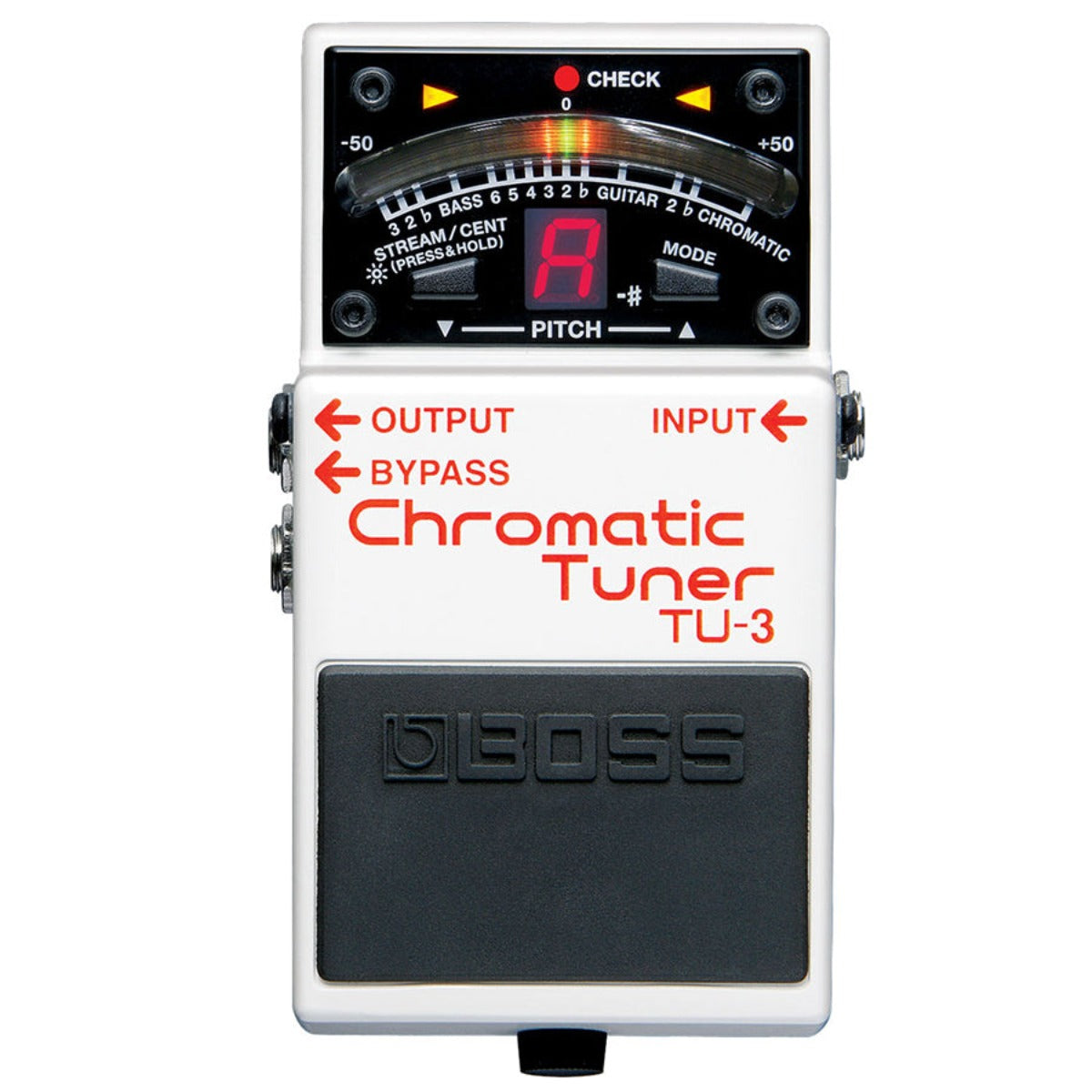 AFINADOR CROM DE PEDAL P/GUITARRA Y BAJO (BLANCO) BOSS TU-3