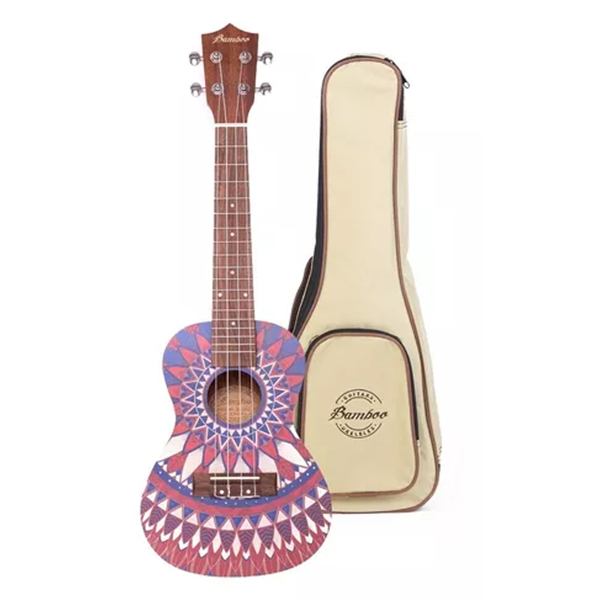 UKULELE CONCIERTO BAMBOO SAPELE US MANDALA PASSION C/FUNDA