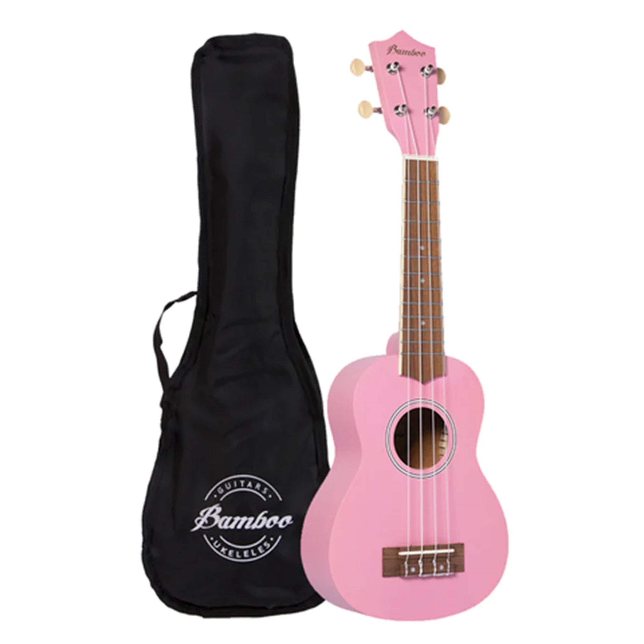 UKULELE BAMBOO SOPRANO ROSA CON FUNDA