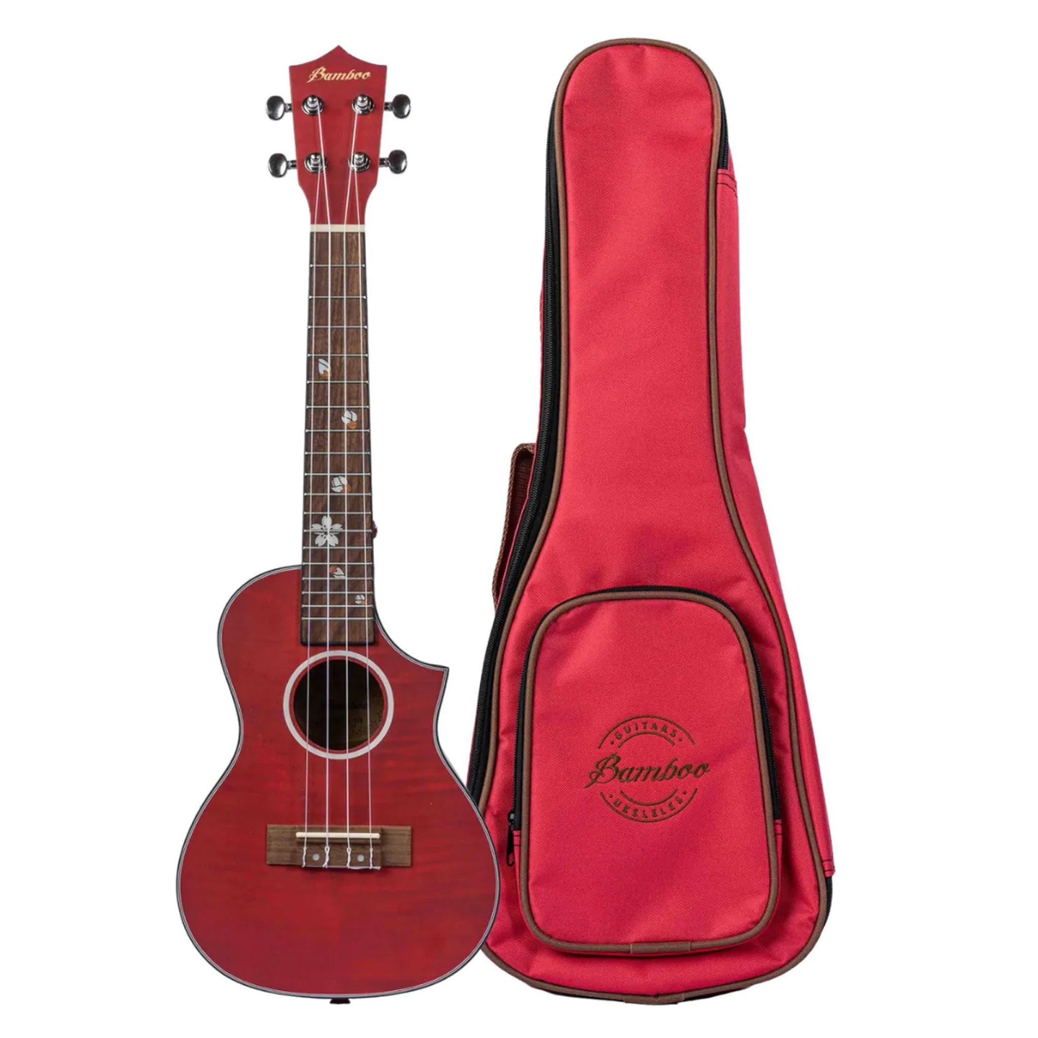 UKELELE BAMBOO CONCIERTO BLOSSOM RED U-23 C/FUNDA