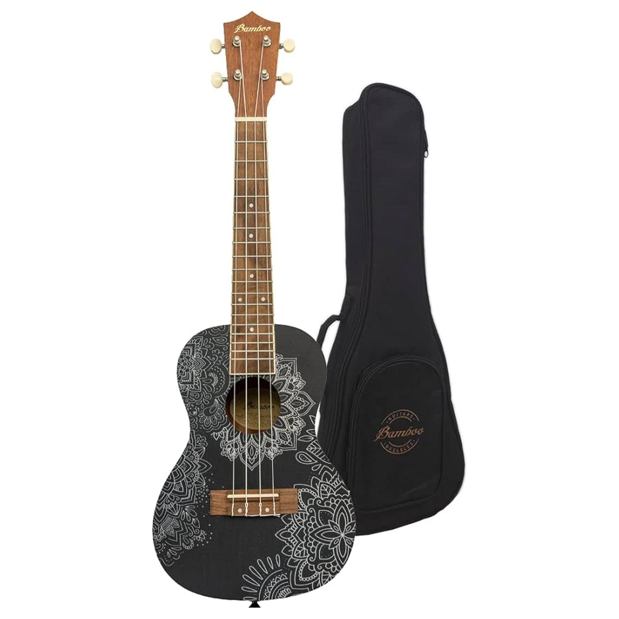 UKELELE BAMBOO CONCIERTO SAPELE SOUL MANDALA U-23 C/FUNDA