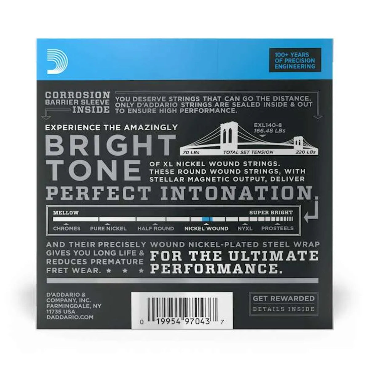 ENCORDADURA DADDARIO GUITARRA 8 CDAS EXL-140-8