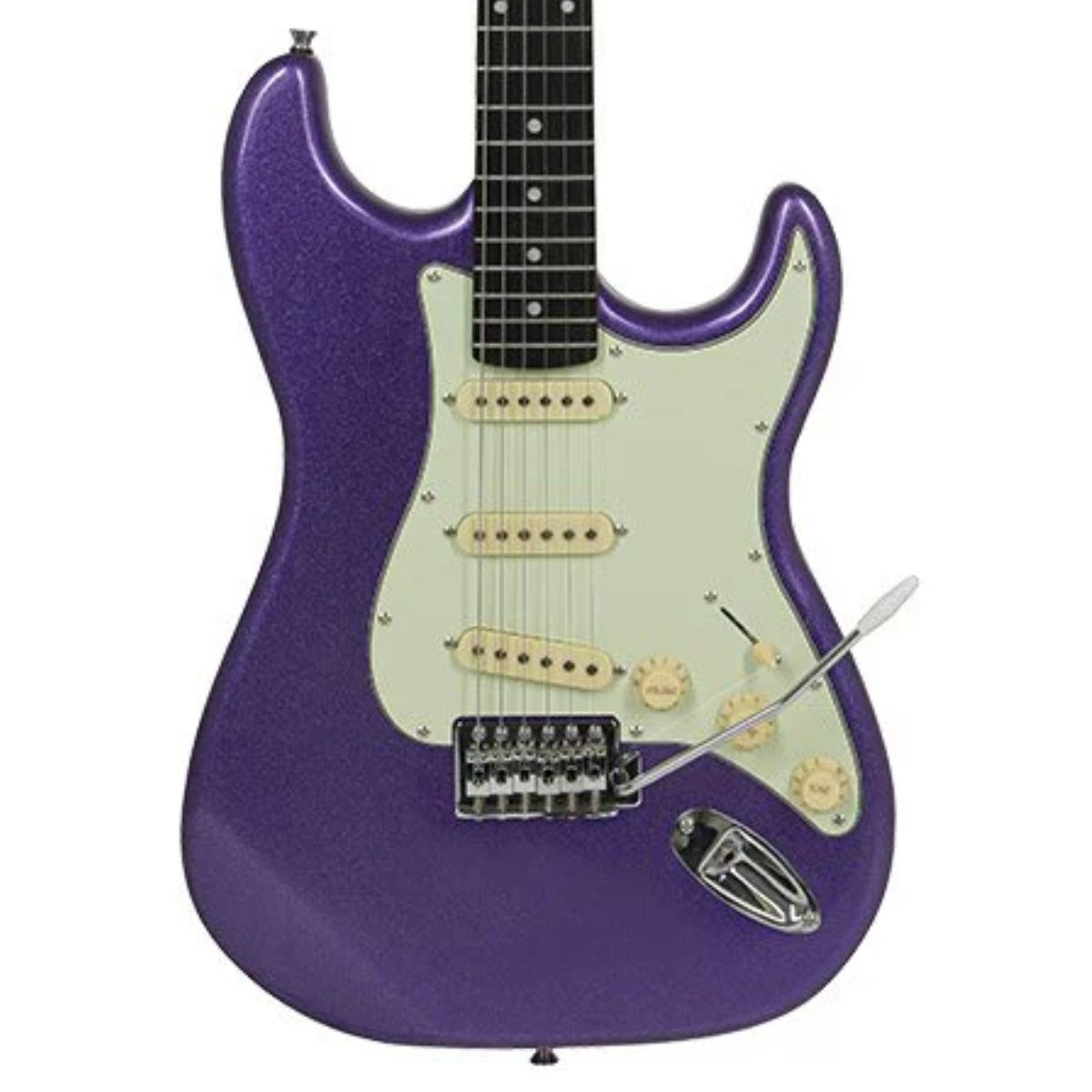 GUITARRA ELECTRICA TAGIMA TIPO ST VIOLETA METALICO TG-500-MPP-DF-AWH