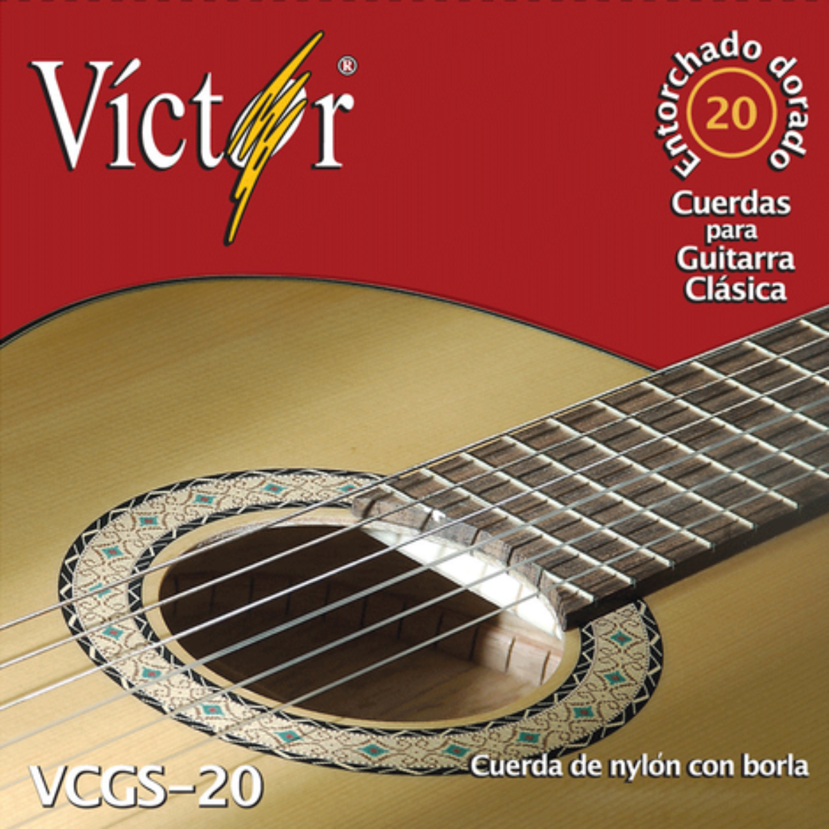 CUERDA P/GUITARRA VICTOR 5A DORADO/NYLON 035