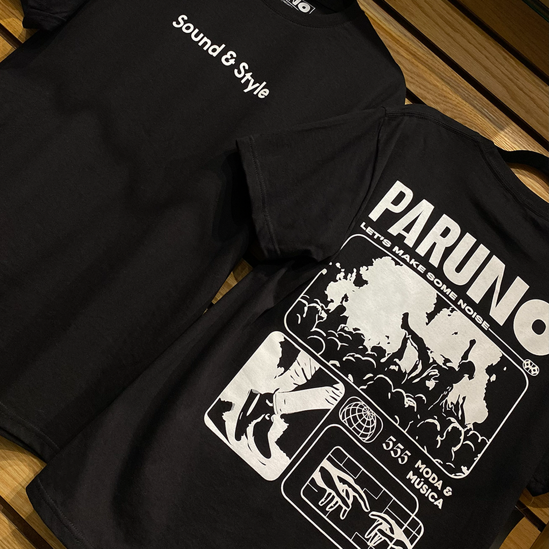 PLAYERA PARUNO SOUND NEGRA + STICKER