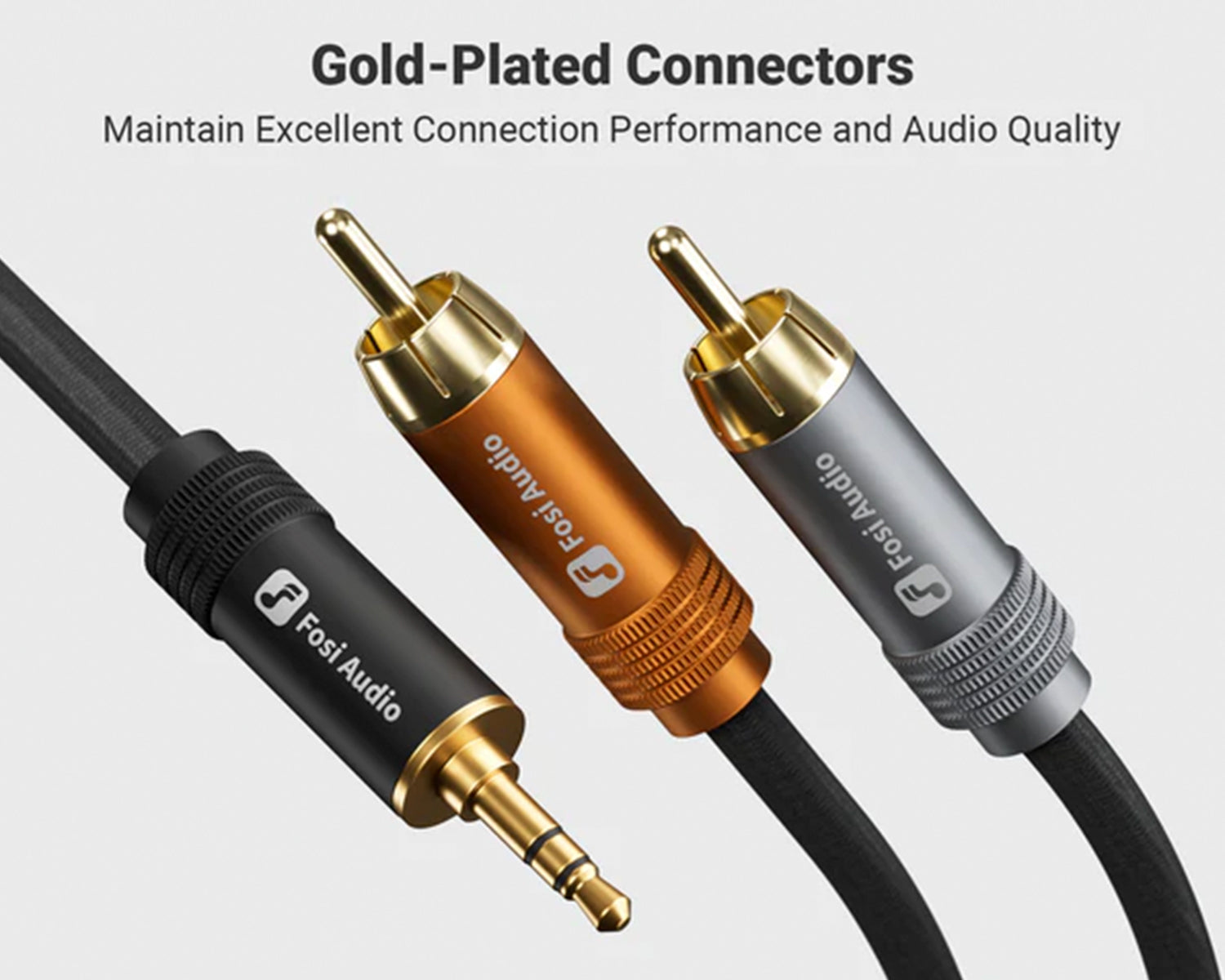 Cable de Audio 3.5mm a Doble RCA Fosi Audio 1.2m
