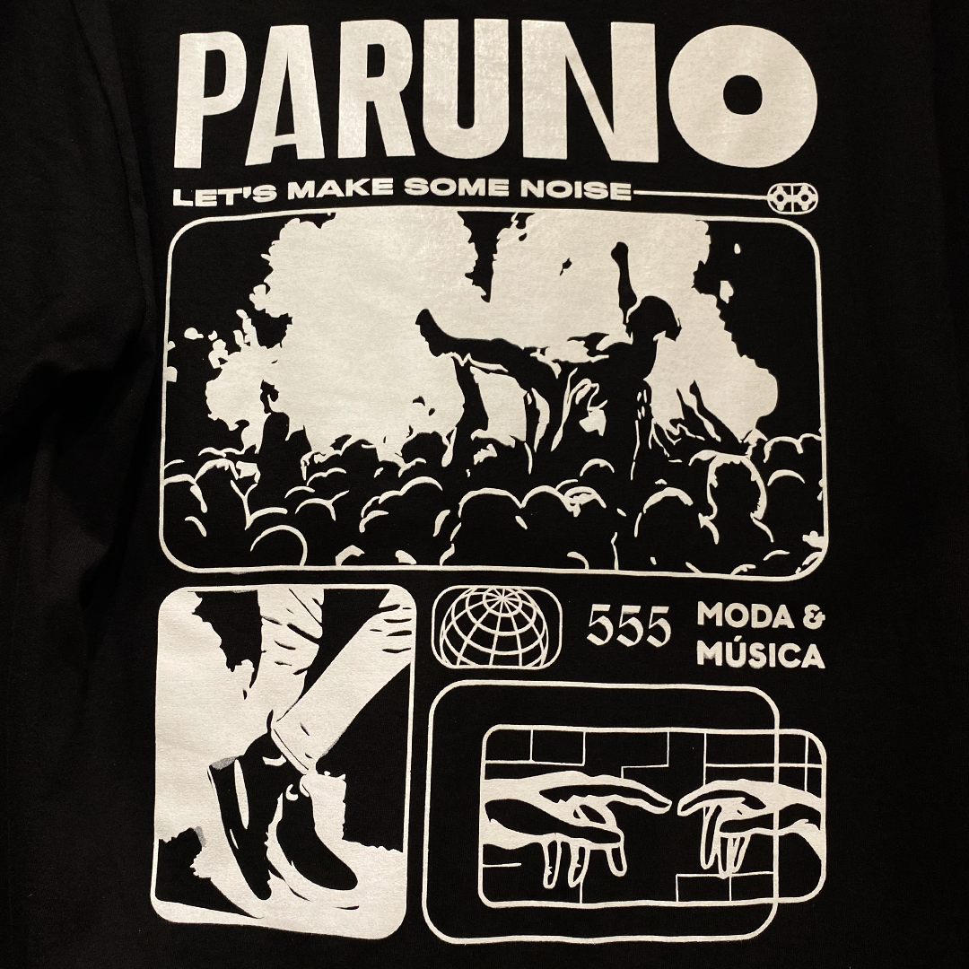 PLAYERA PARUNO SOUND NEGRA + STICKER