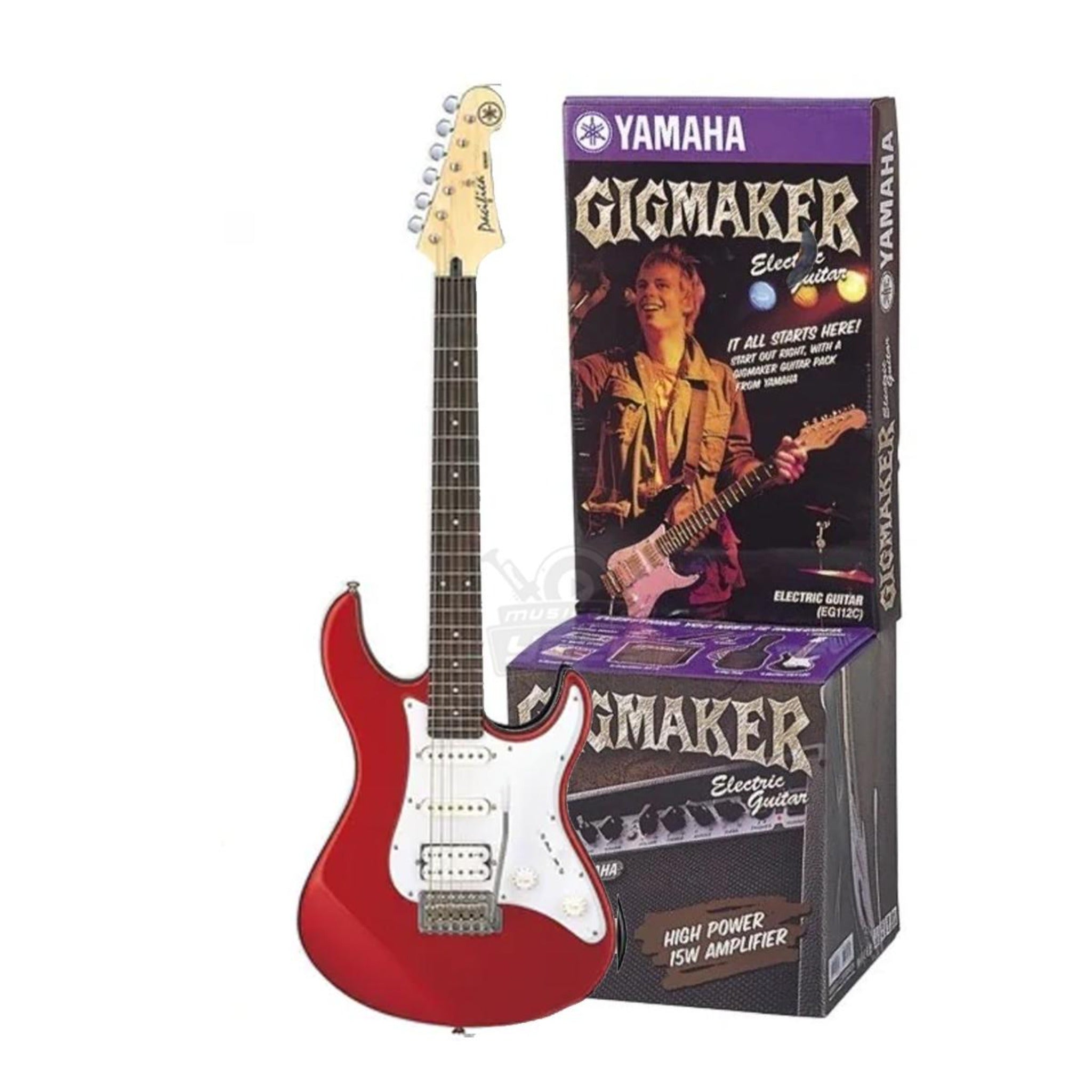 PAQUETE YAMAHA GIGMAKER  EG-112C ROJA CON COMBO Y FUNDA