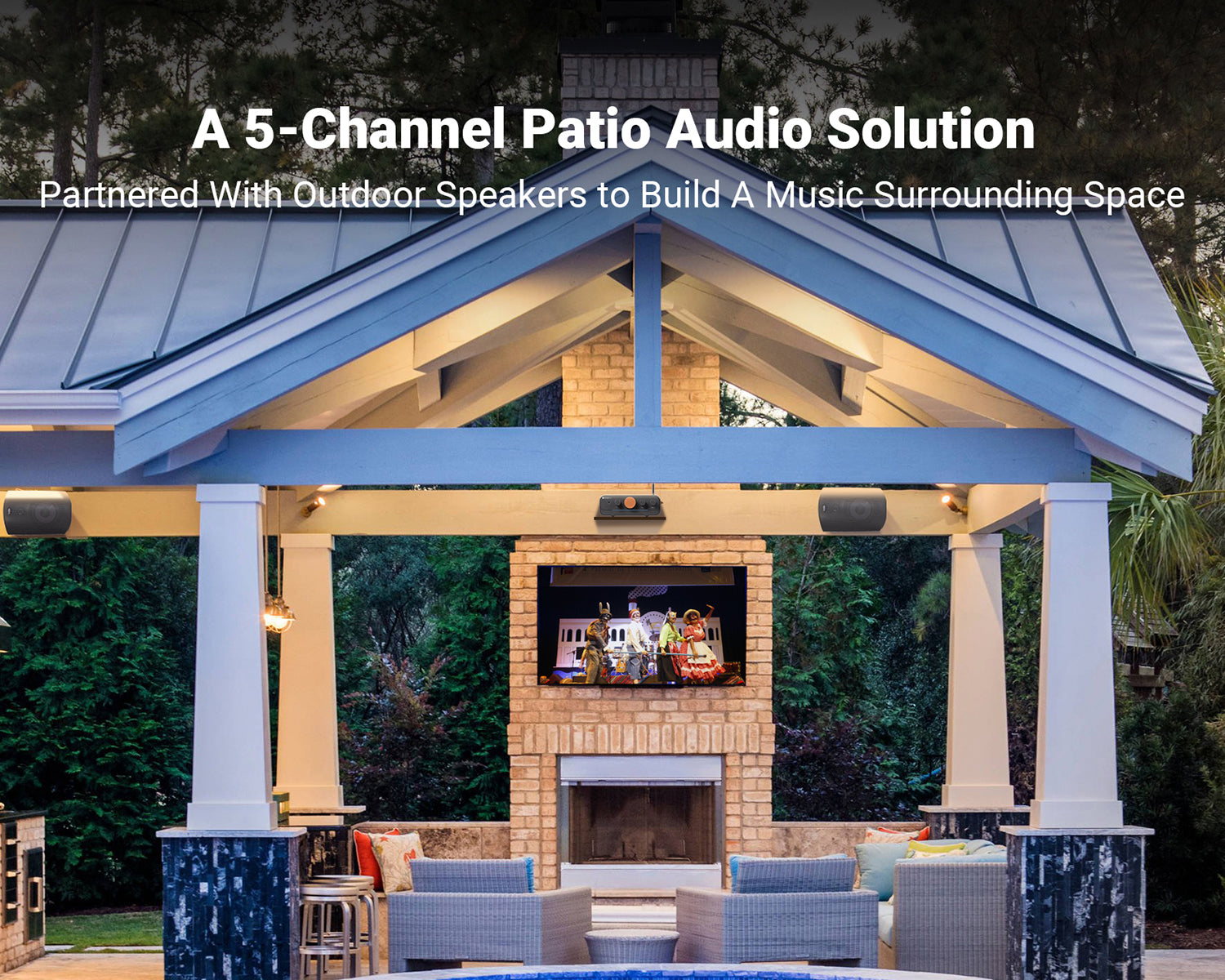 Amplificador Bluetooth 4 Canales Fosi Audio HT4S para Bafles de Exterior con Control Remoto