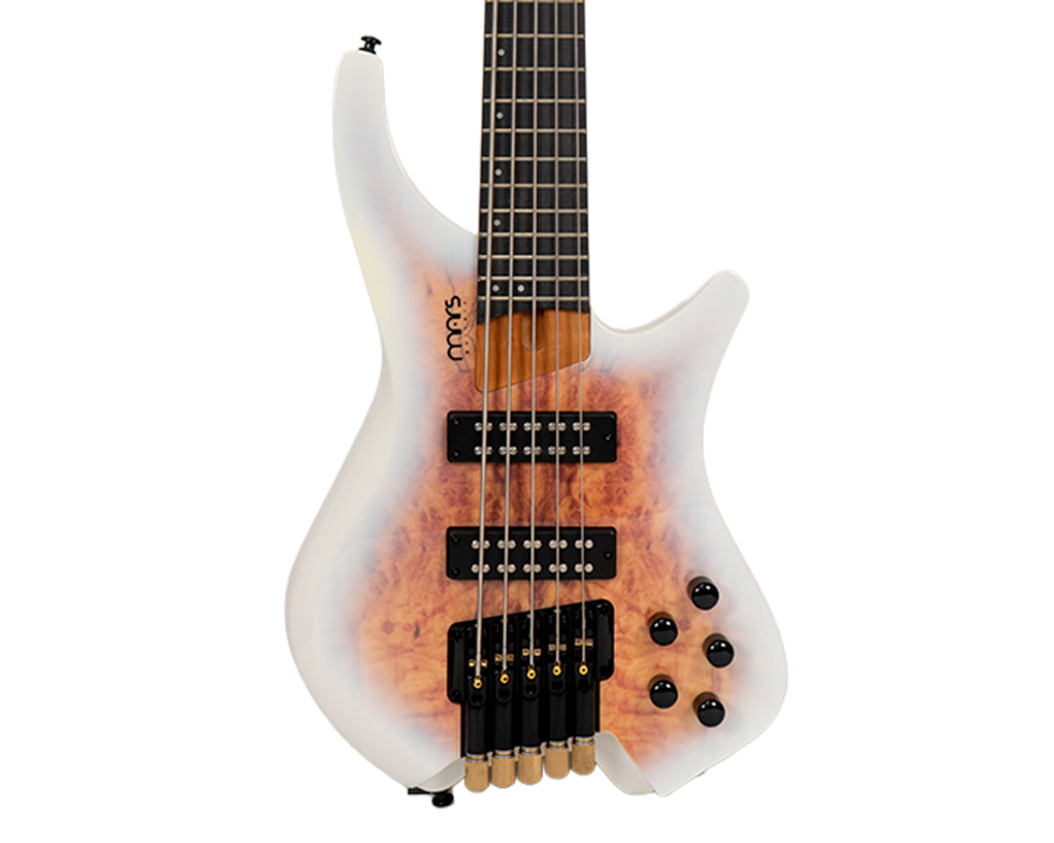 Bajo Eléctrico 5 Cuerdas Mars Headless White Burst Gloss
