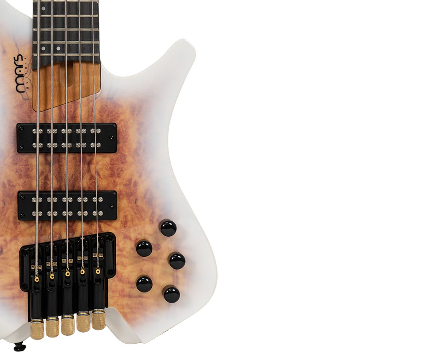 Bajo Eléctrico 5 Cuerdas Mars Headless White Burst Gloss