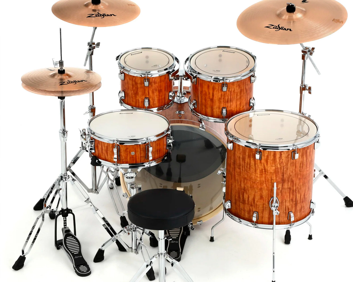 Batería Ludwig Evolution 22" 5 Piezas Cherry con Herrajes
