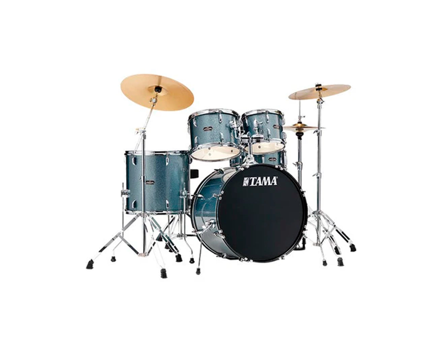 Batería Tama Stagestar 5 Piezas Azul Agua Brillante con Atriles, Asiento y Platillos