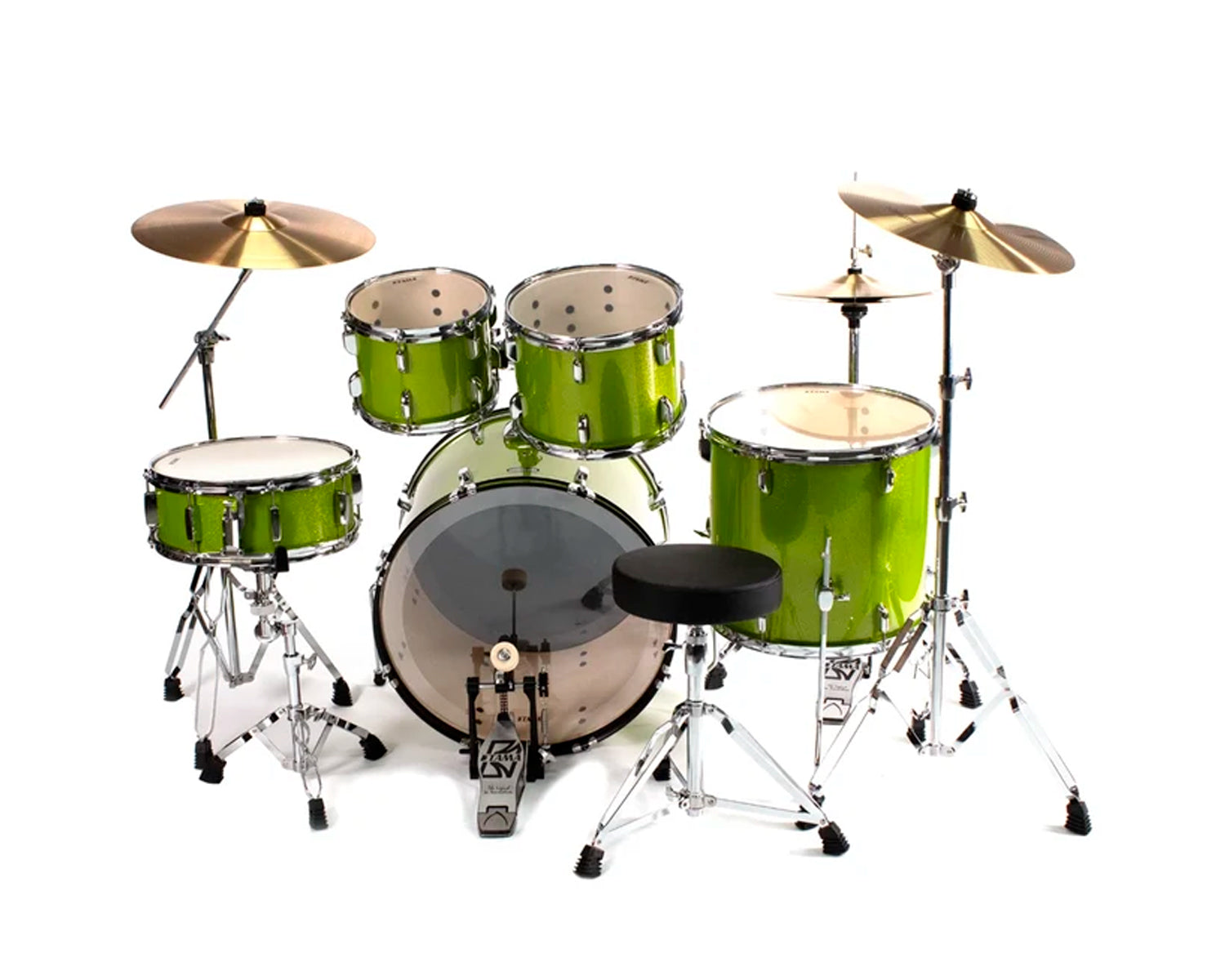 Batería Tama Stagestar de 5 Piezas - Verde Brillante con Atriles, Asiento y Platillos