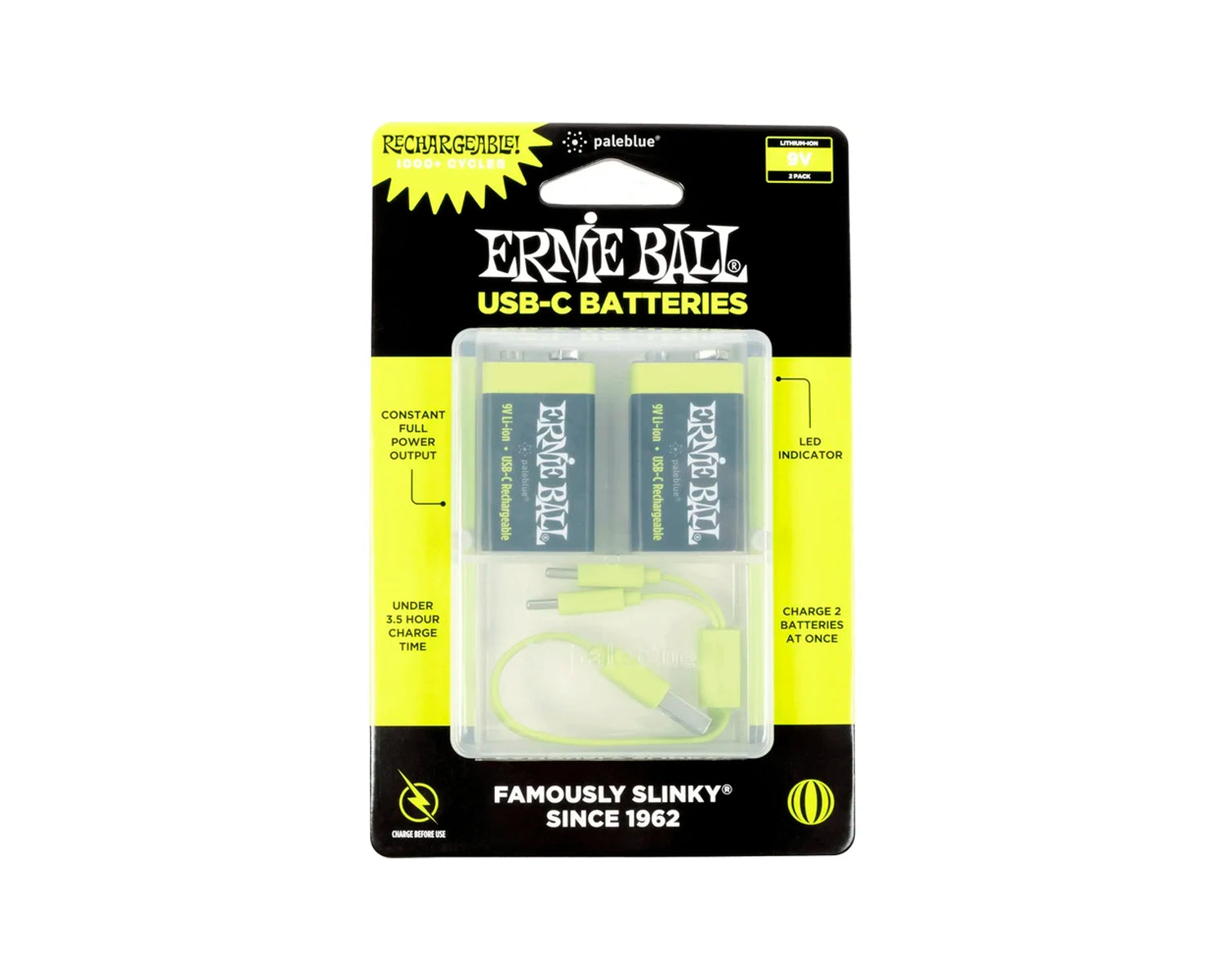 Baterías Recargables Ernie Ball 9642 Gruv Gear 9V 2 Piezas