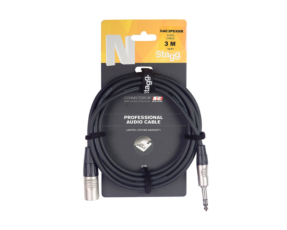 Cable de audio STAGG serie N, jack/XLR (m/m), balanceado 3 m (10') NAC3PSXMR