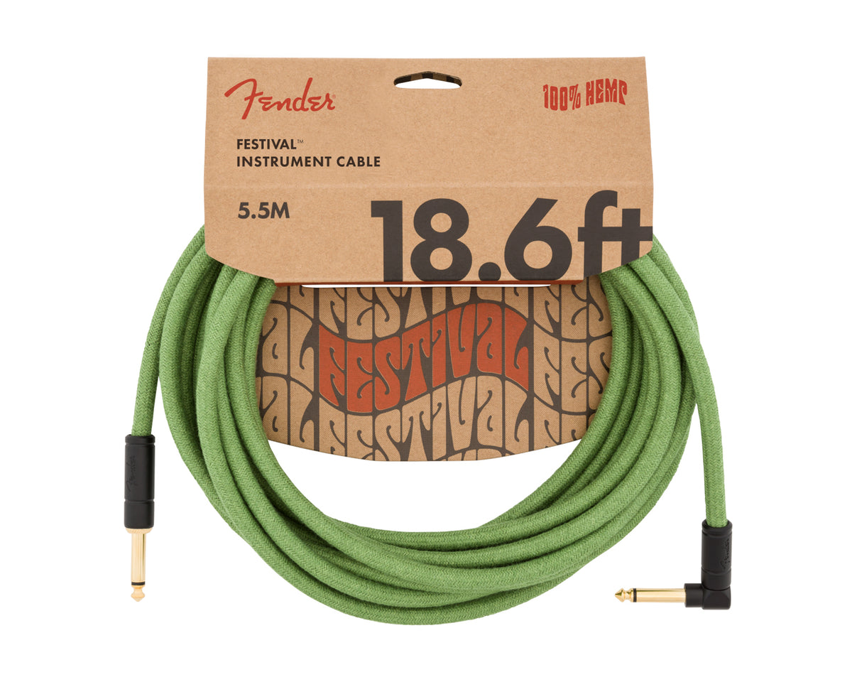 Cable para instrumento Fender Festival de 5.5 m Green