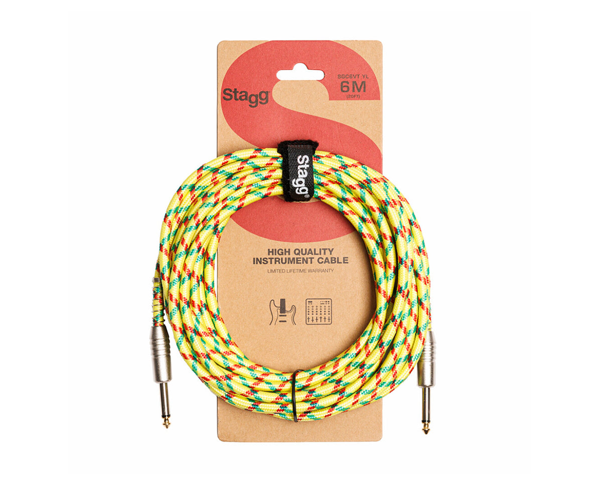 Cable para instrumento Stagg SGC6VT YL 6M, color amarillo