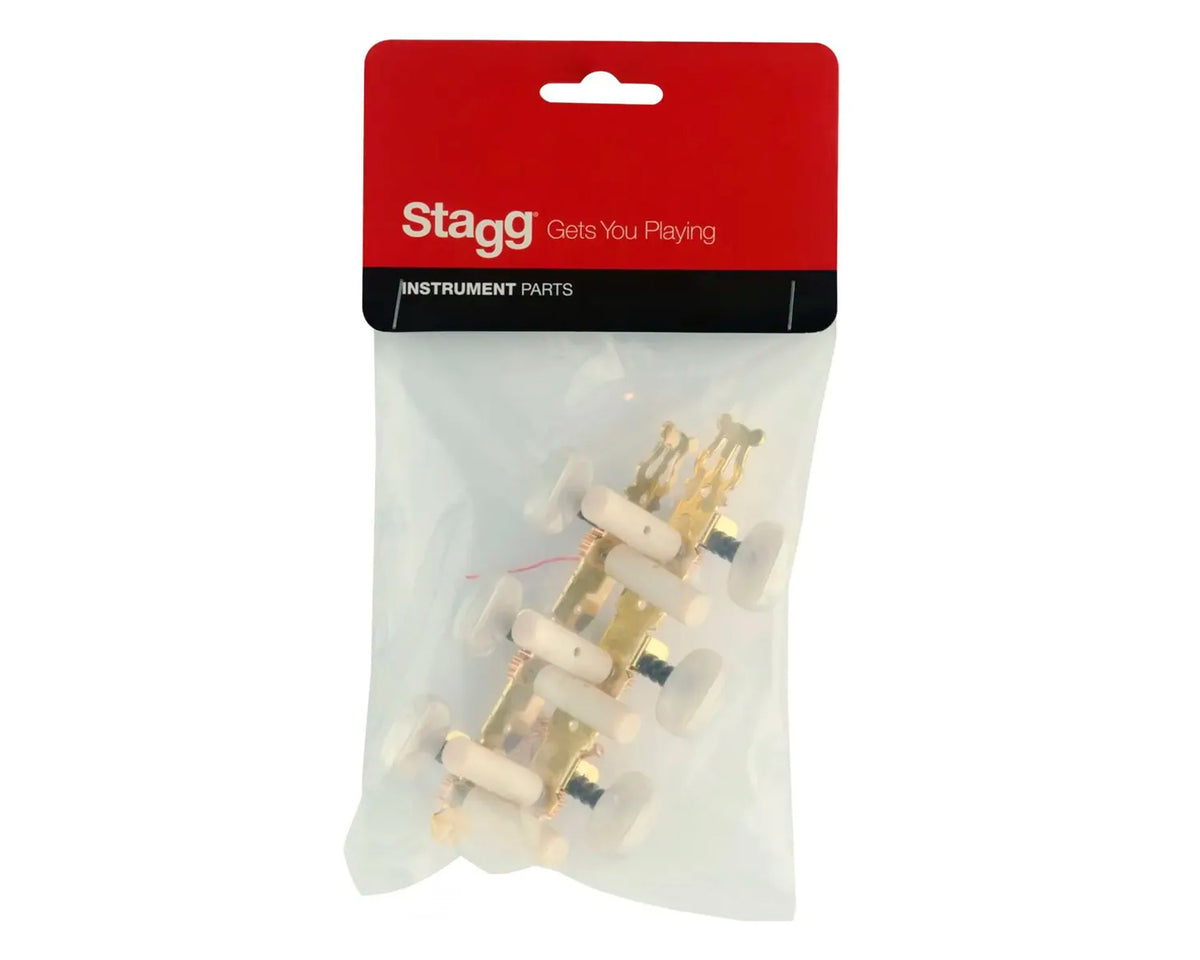Clavijas Estándar Stagg 3x3 P/ Guitarra Clásica Color Dorado SP-MHCL-GD