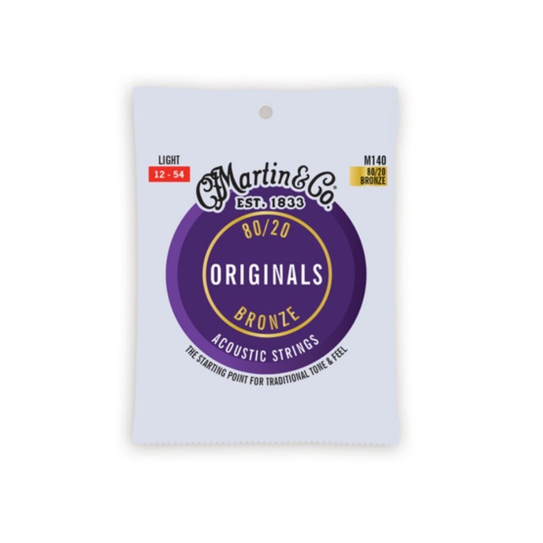 ENCORDADURA MARTIN ORIGINALS GUITARRA ACUSTICA LIGHT BRONZE 80/20 M140