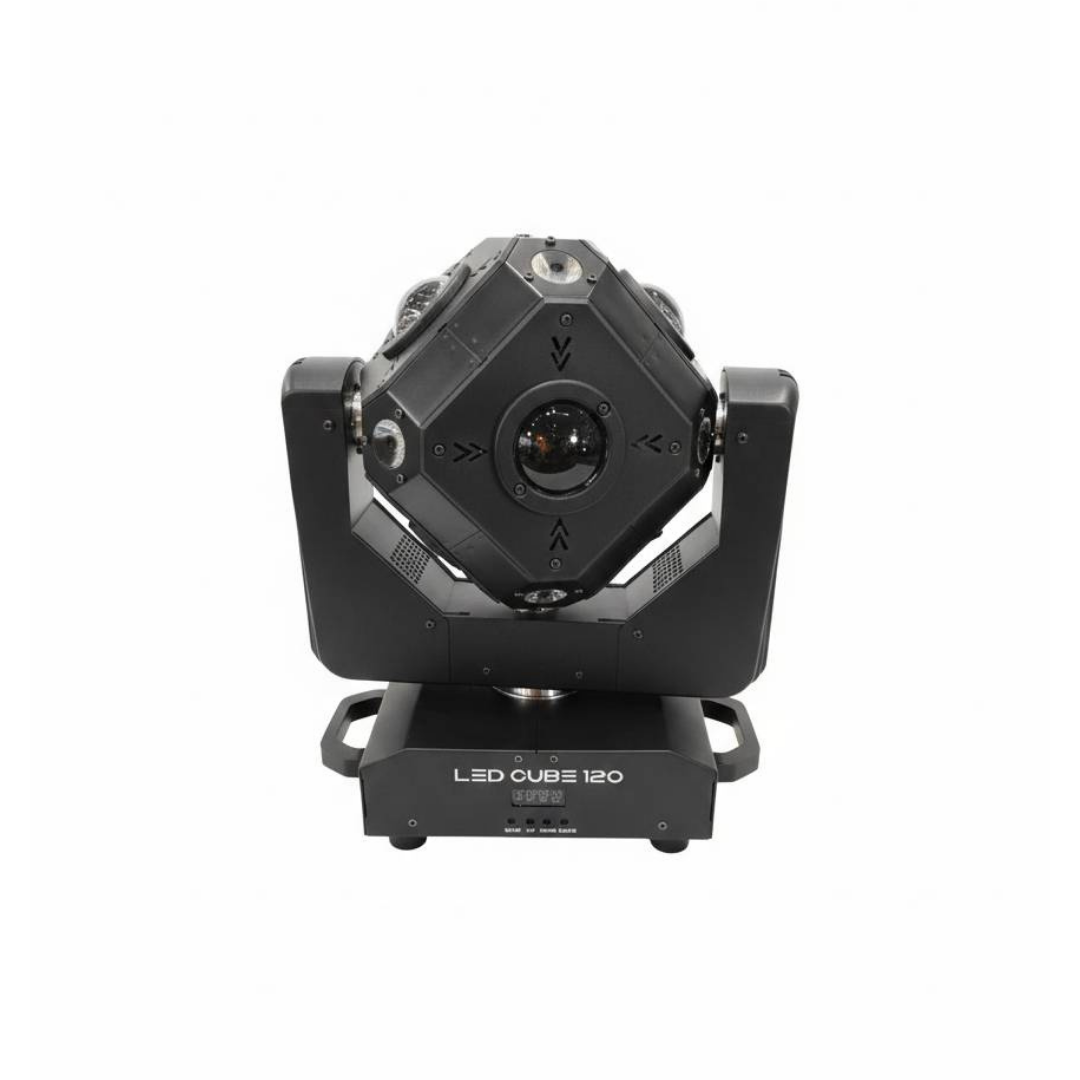 LED CUBE 120 CABEZA MOVIL ROTATORIA DE LEDS CON EFECTO DUAL BEAM Y WASH DE 12 LEDS DE 10 W C/U