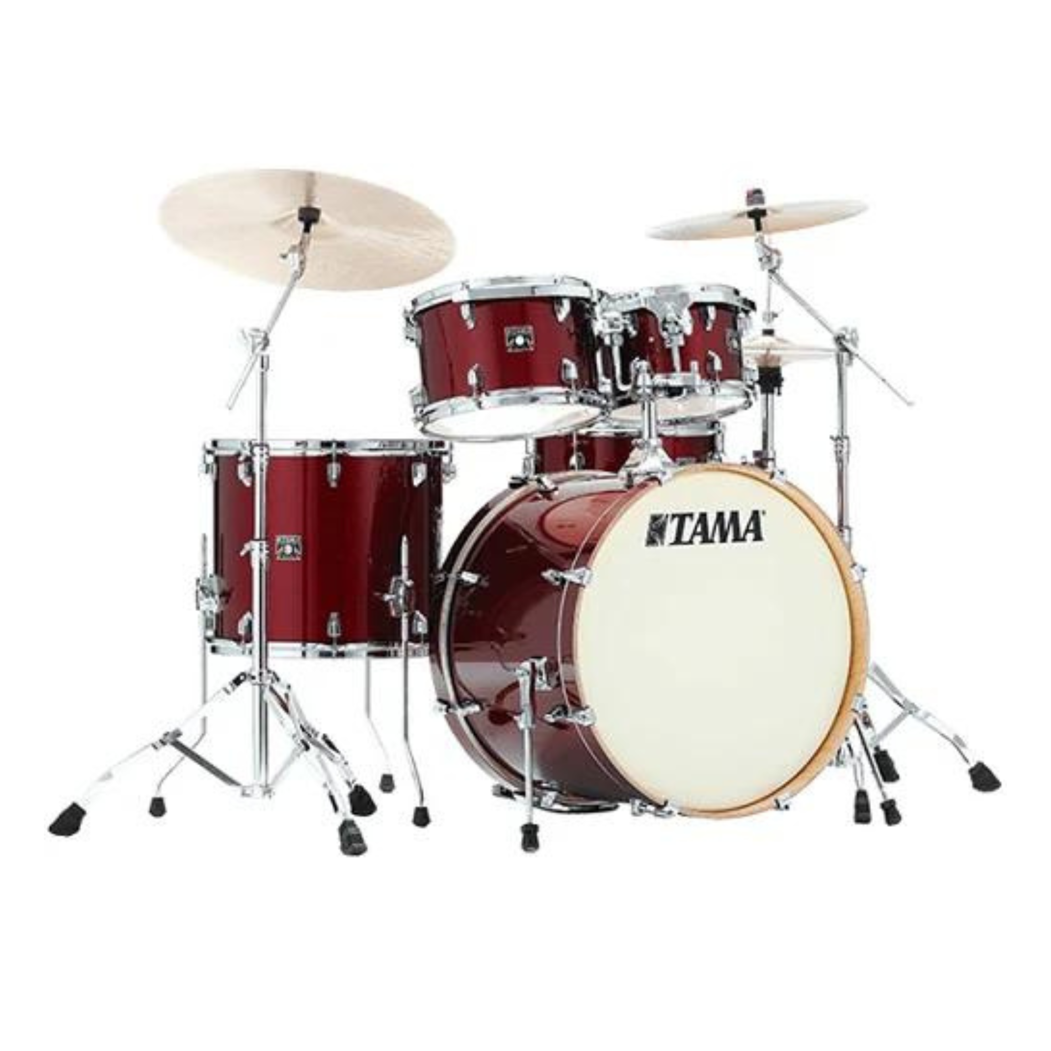 BATERIA TAMA ''SUPERSTAR CLASSIC MAPLE'' DE 5 PZAS. VINO BRILLANTE CON ATRILES