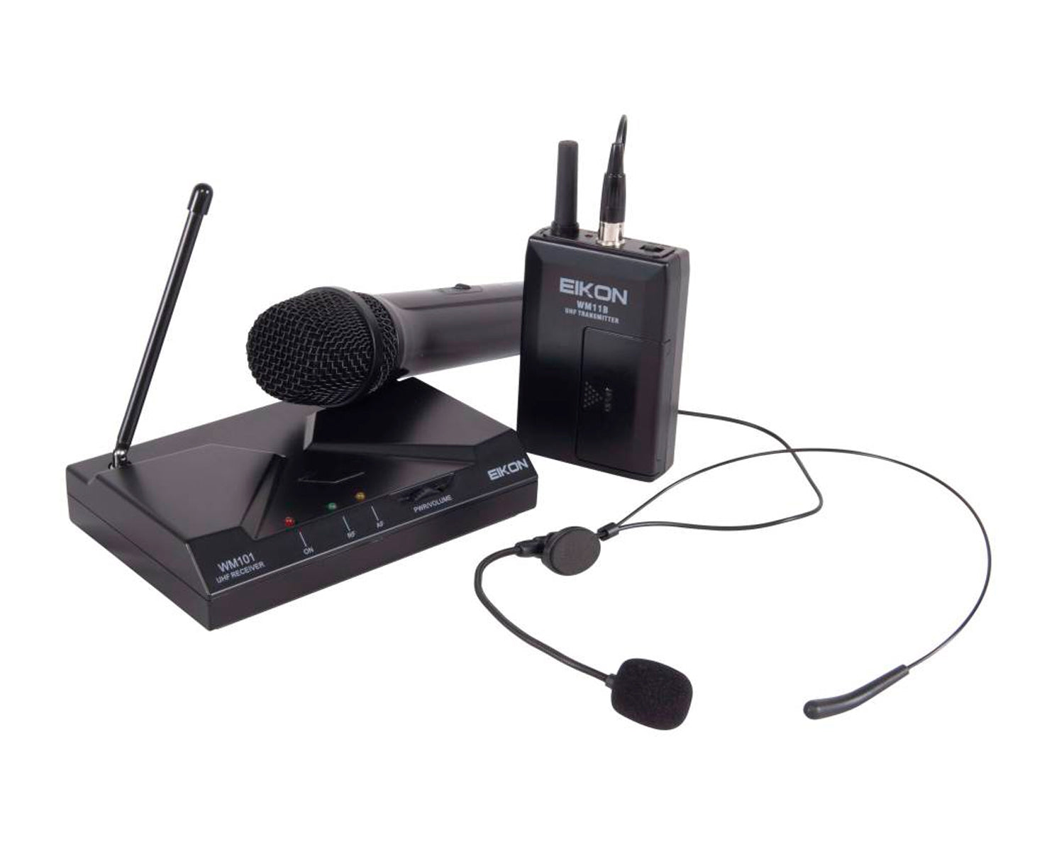 Sistema de Micrófono Inalámbrico EIKON WM101KITV2 UHF Handheld + Headset