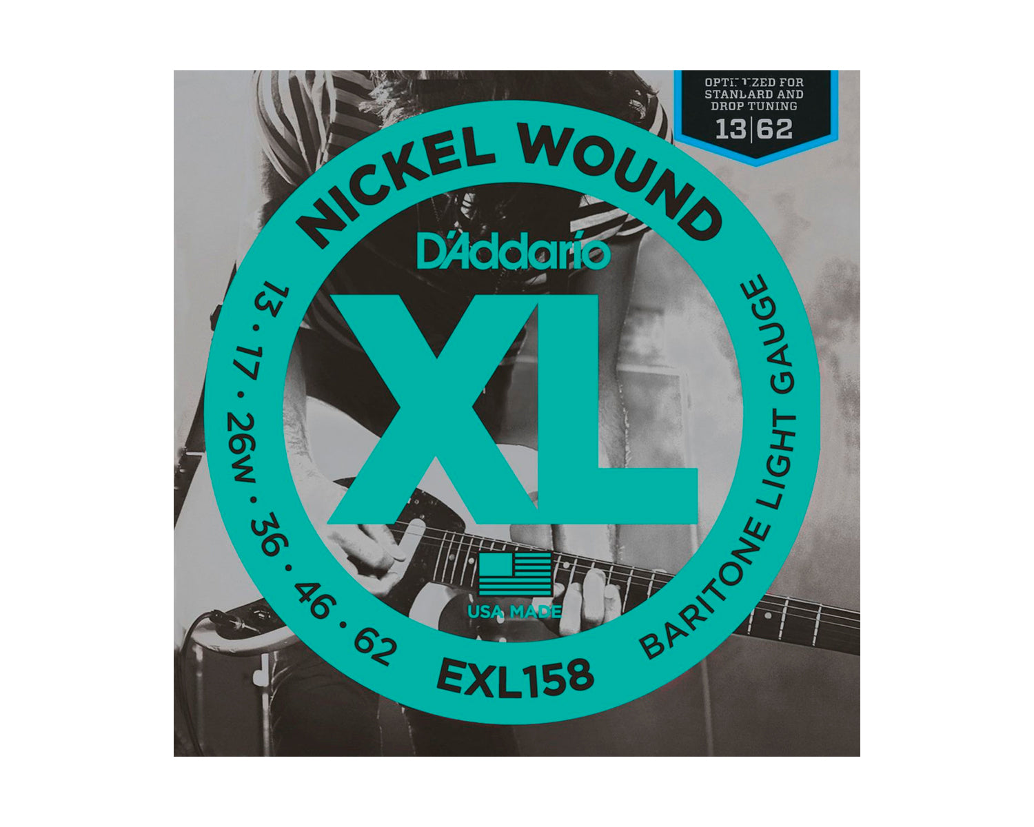 Cuerdas D'Addario EXL158 para Guitarra Barítono Calibre 13-62