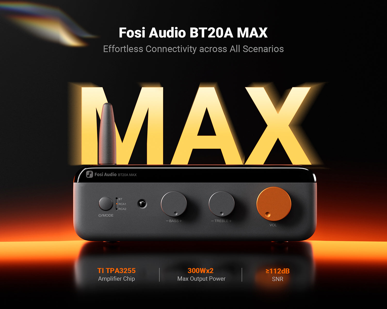 Amplificador Estéreo Bluetooth Fosi Audio BT20A MAX