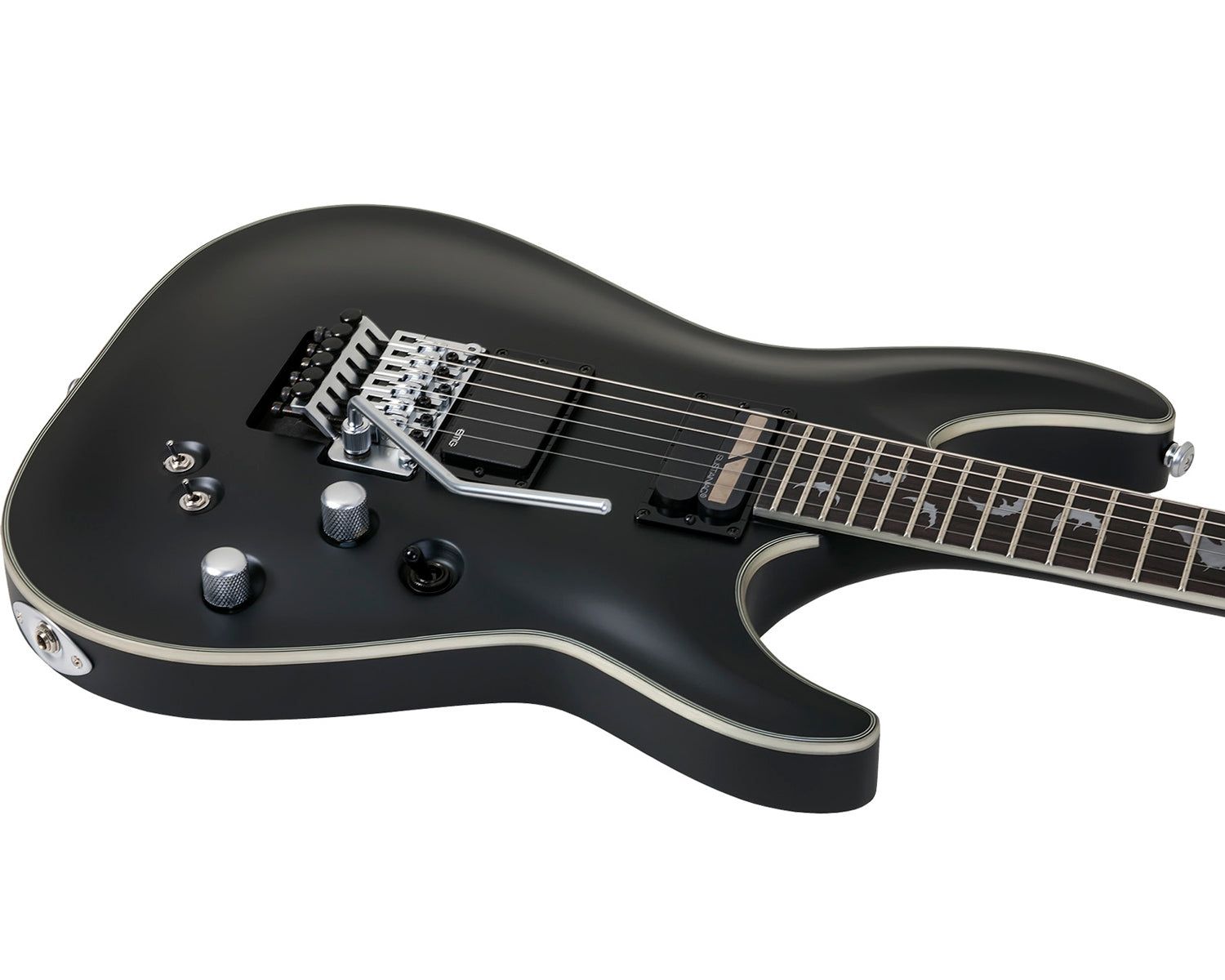 Guitarra Eléctrica Schecter Damien Platinum 6 FR  Floyd Rose Pastillas EMG Satin Black