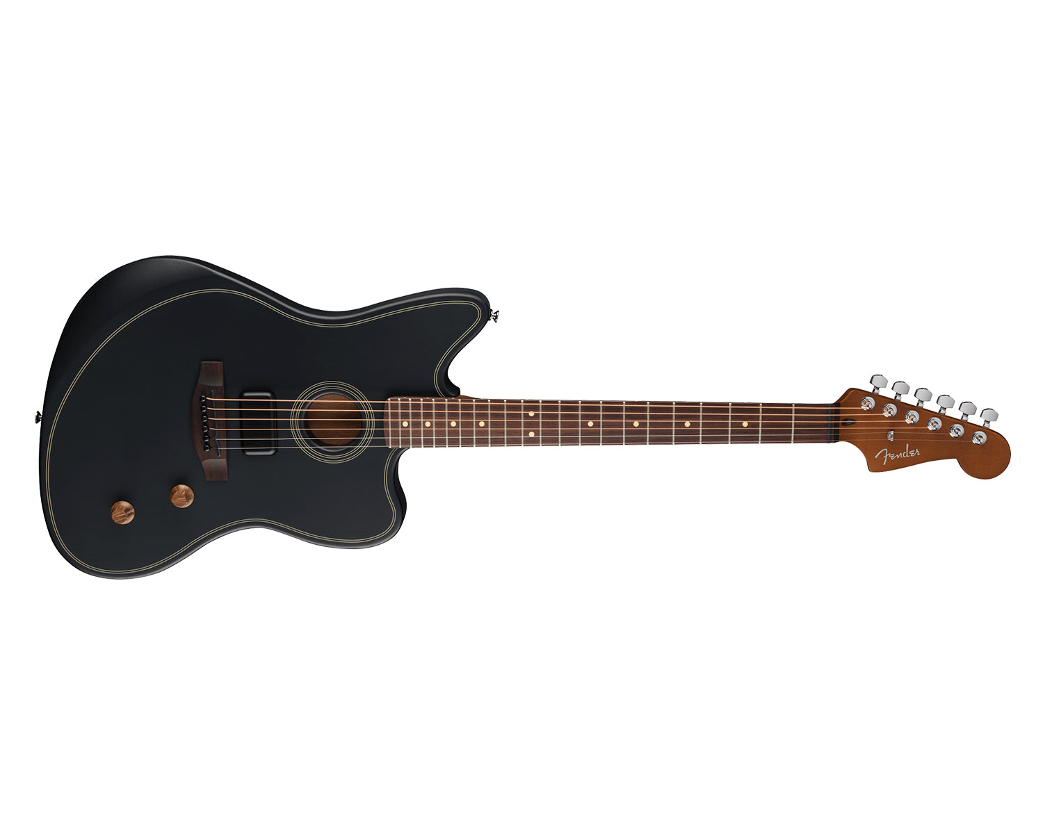 Fender Acoustasonic Standard Jazzmaster Guitarra Híbrida Electroacústica Black