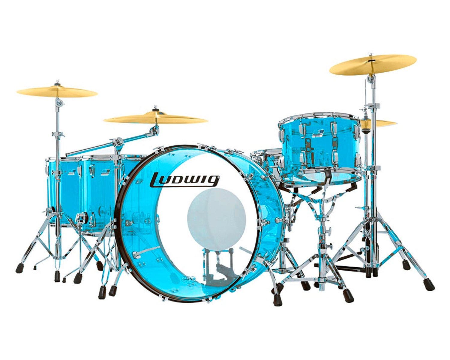 Batería Acústica Ludwig Vistalite "Zep Set" L8264LX55 Azul 5 Piezas