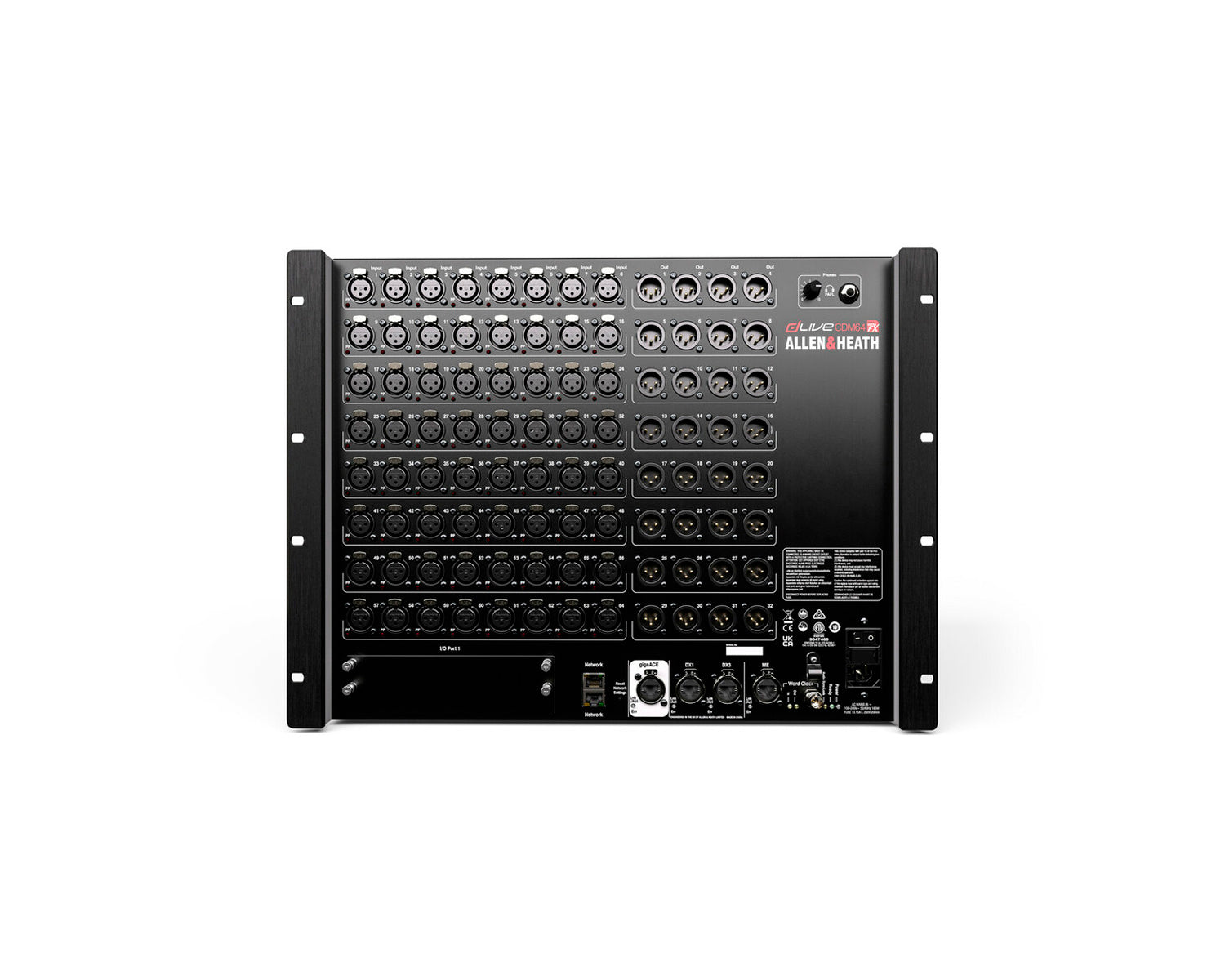 MEZCLADORA ALLEN & HEATH DLIVE-DM64U MixRack para sistema dLive con 64 entradas