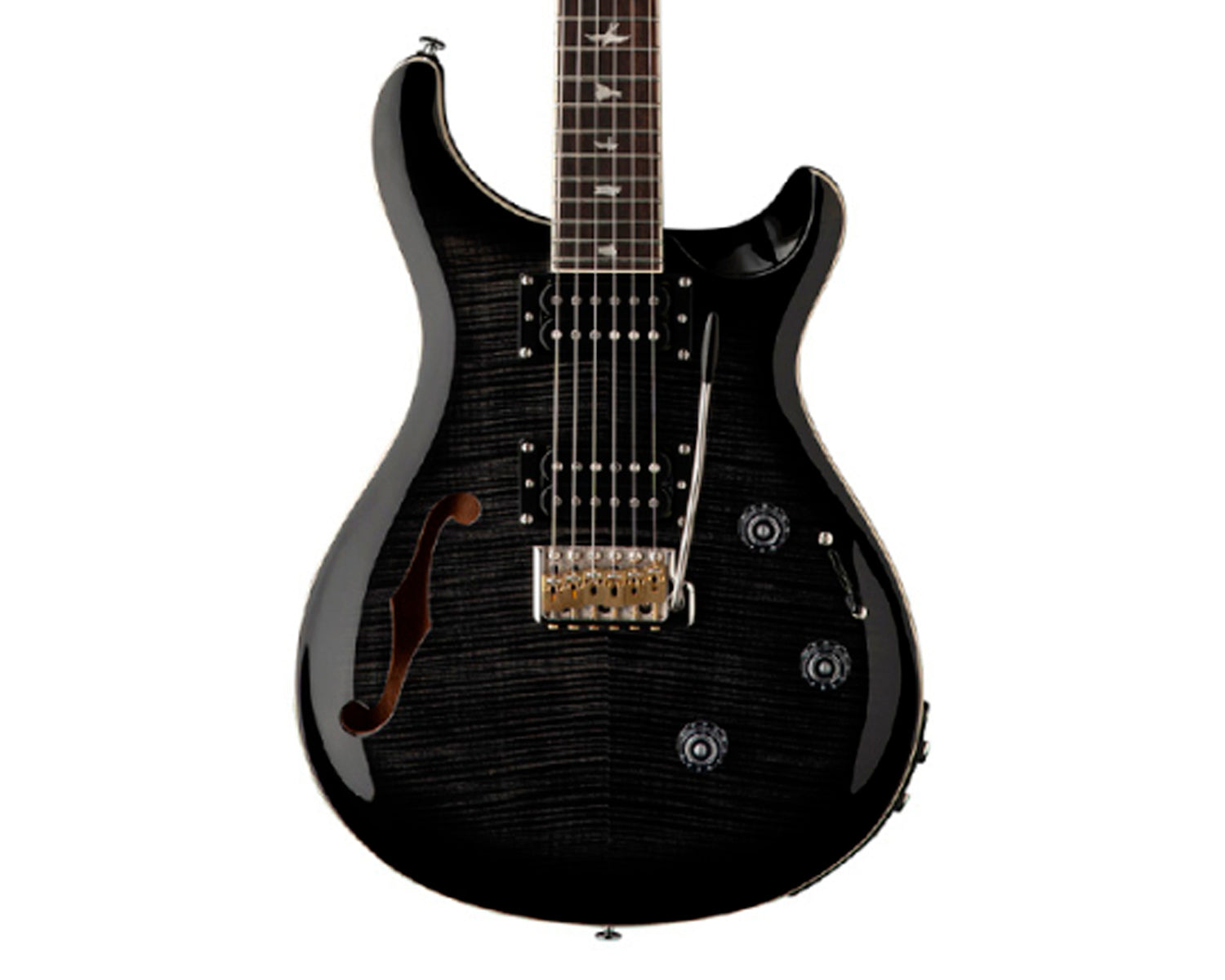 PRS SE CUSTOM 24 SEMI HOLLOW PIEZO CHARCOAL BURST GUITARRA ELECTRICA CON GIG BAG