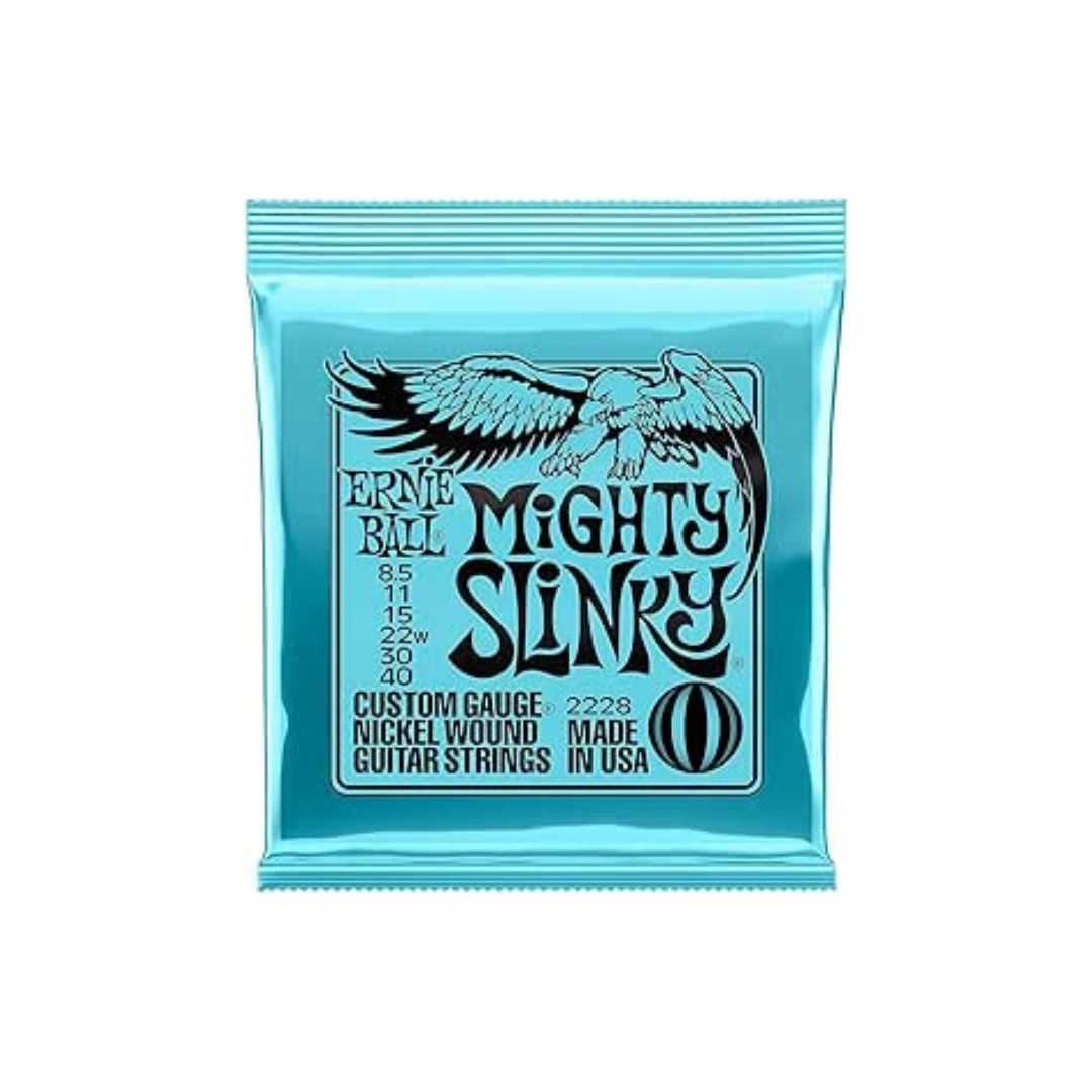 ENCORDADURA ERNIE BALL ''MIGHTY SLINKY'' PARA GUITARRA ELECTRICA (NIQUEL, 0.0085-0.040)