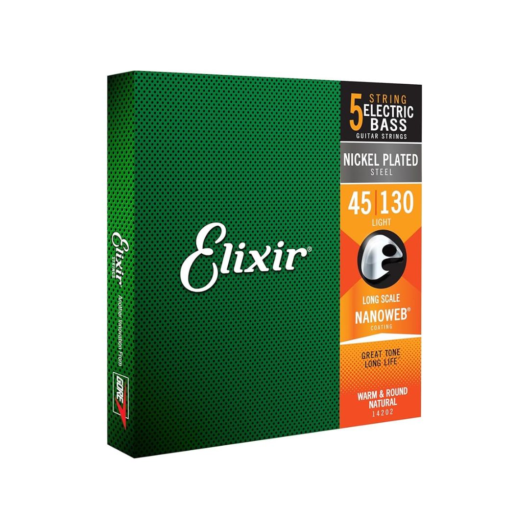 ENCORDADURA ELIXIR BAJO ELECTRICO NANOWEB 45-130 5CDAS