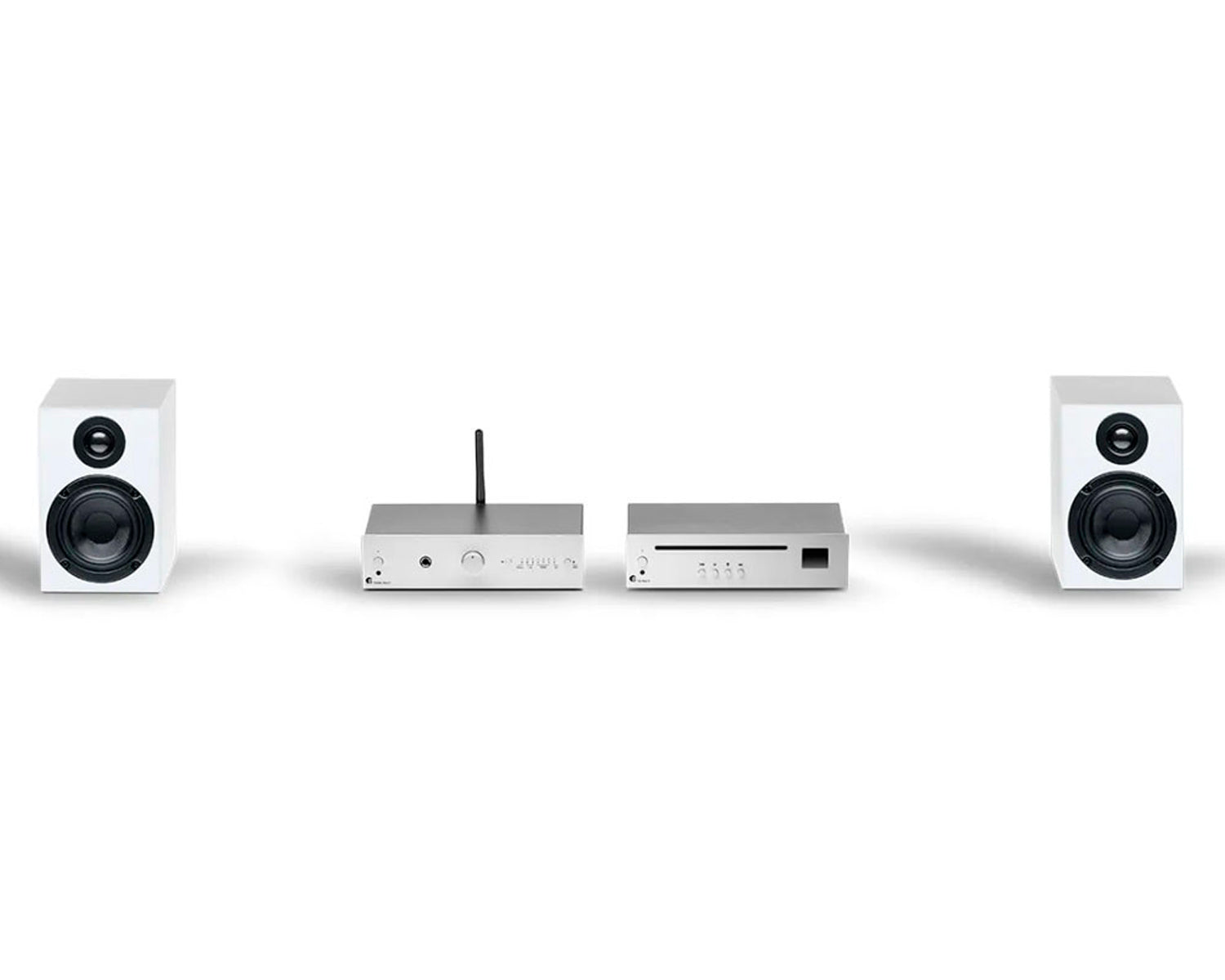 Set Sistema Hi-Fi Stereo, Reproductor de CD, Amplificador y Altavoces Color S/SW