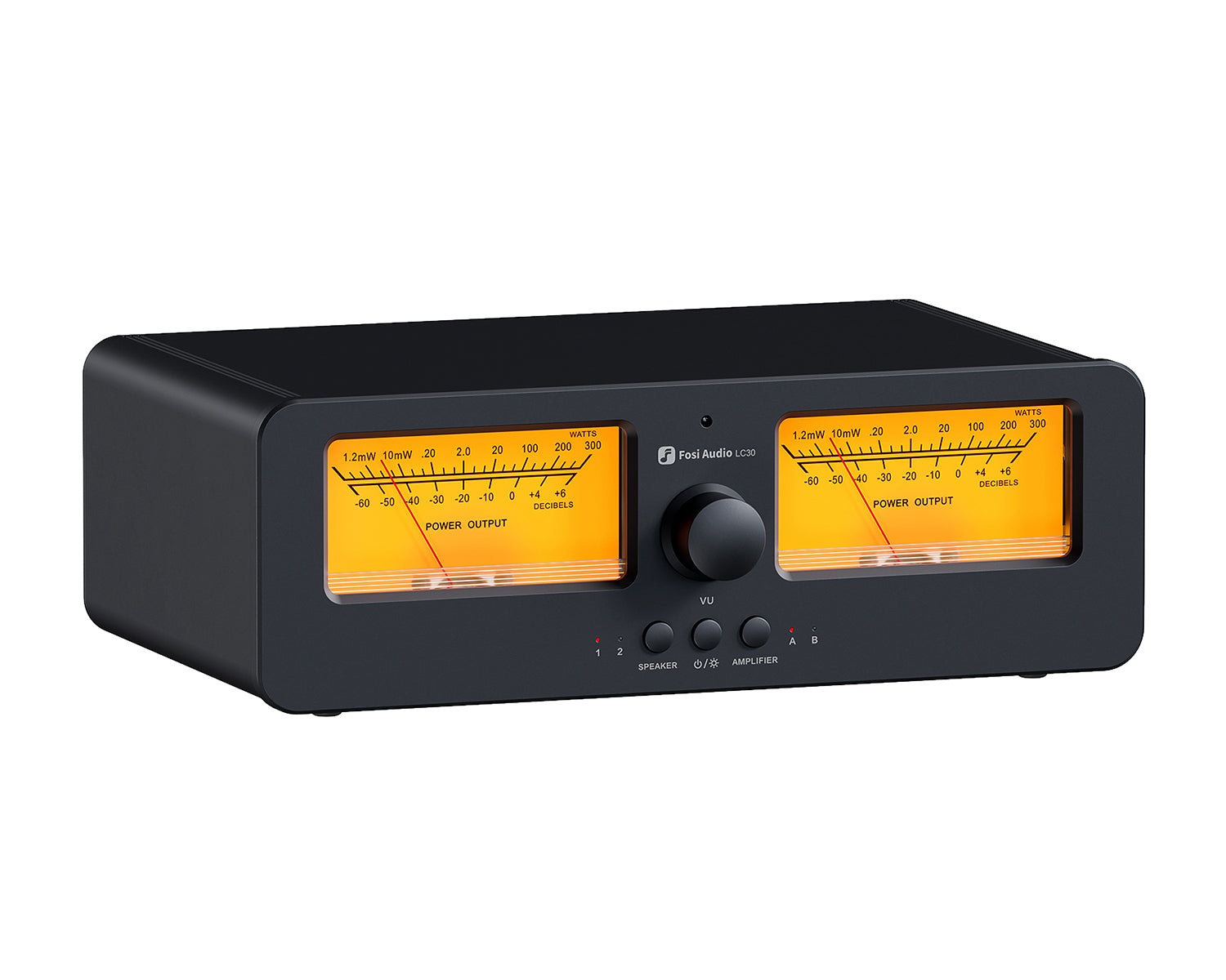 Selector de Amplificadores y Bafles Fosi Audio LC30 2 Entradas / 2 Salidas con Medidor VU Dual - Versión Naranja