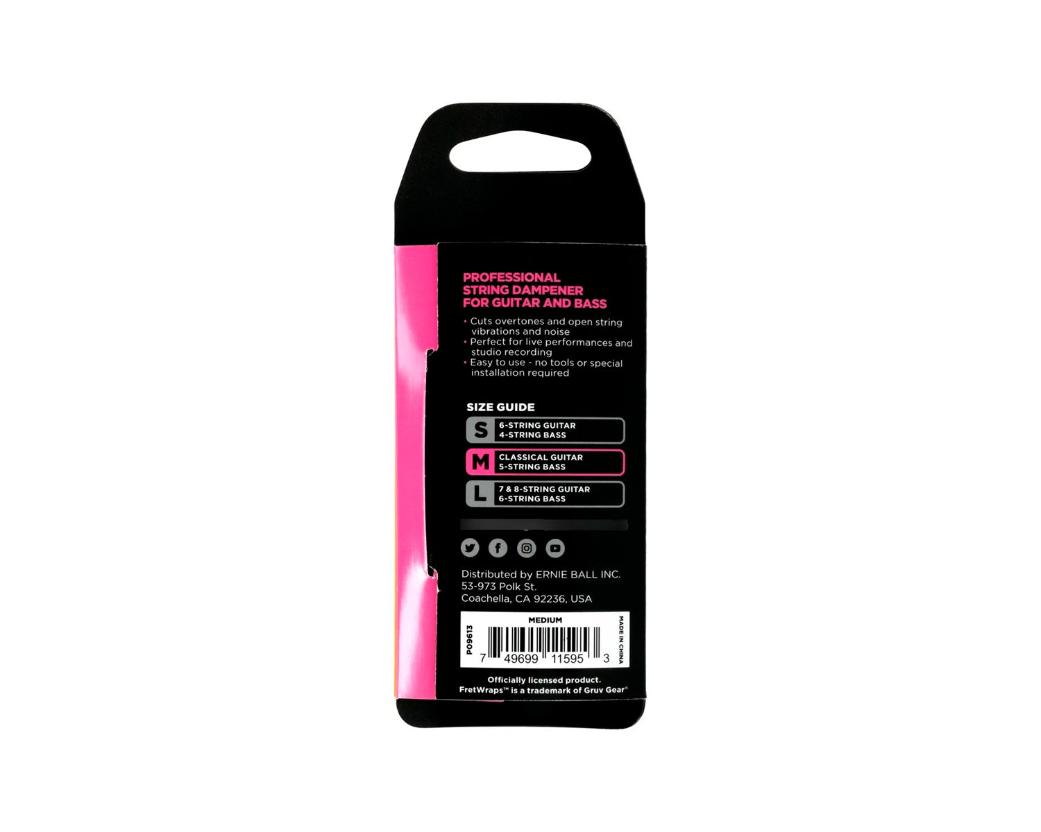 Sordina Ernie Ball Gruv Gear FretWraps Mediana 9613 para Guitarra