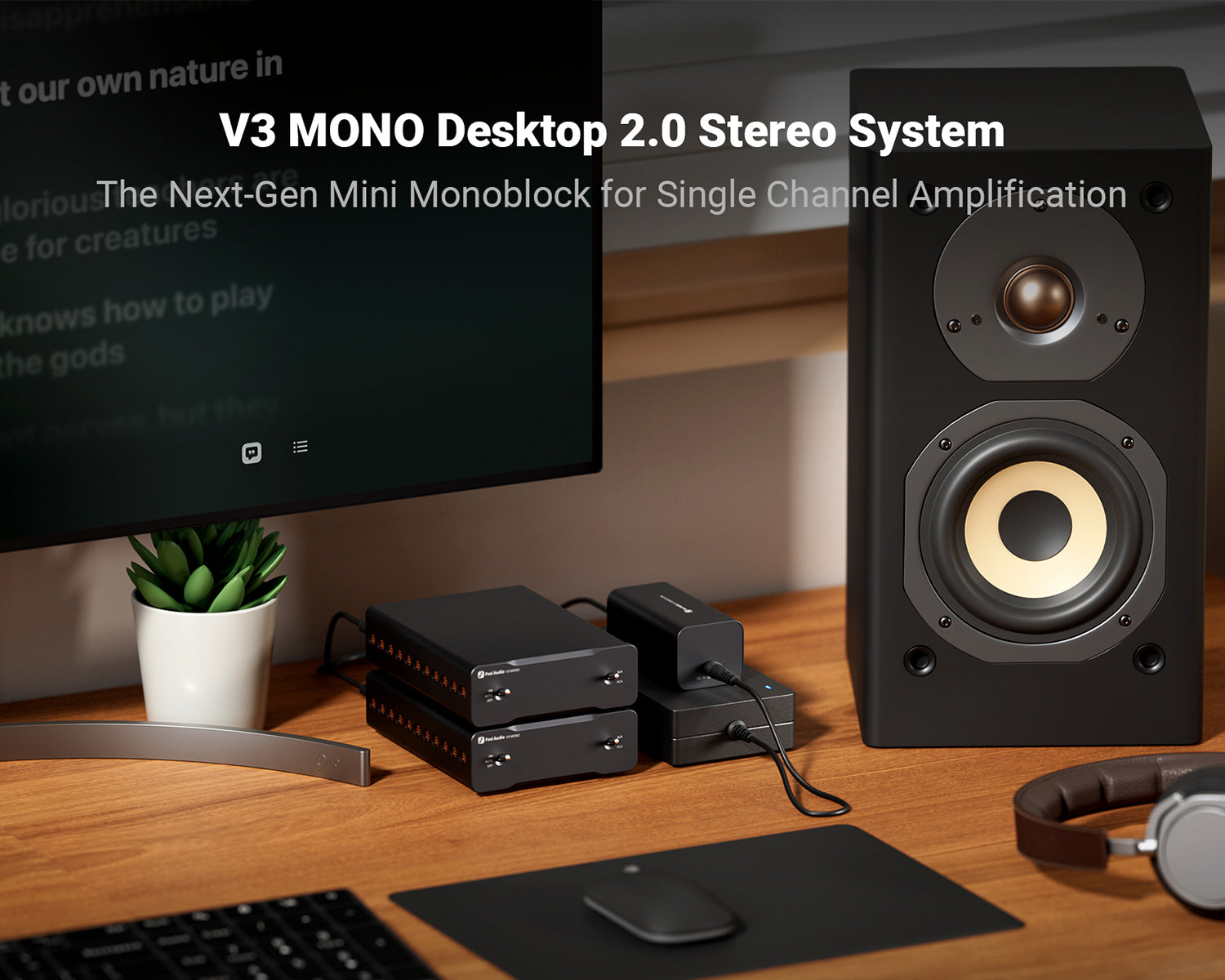 Amplificador de Potencia Monoblock Fosi Audio V3 Mono Clase D para Bafles