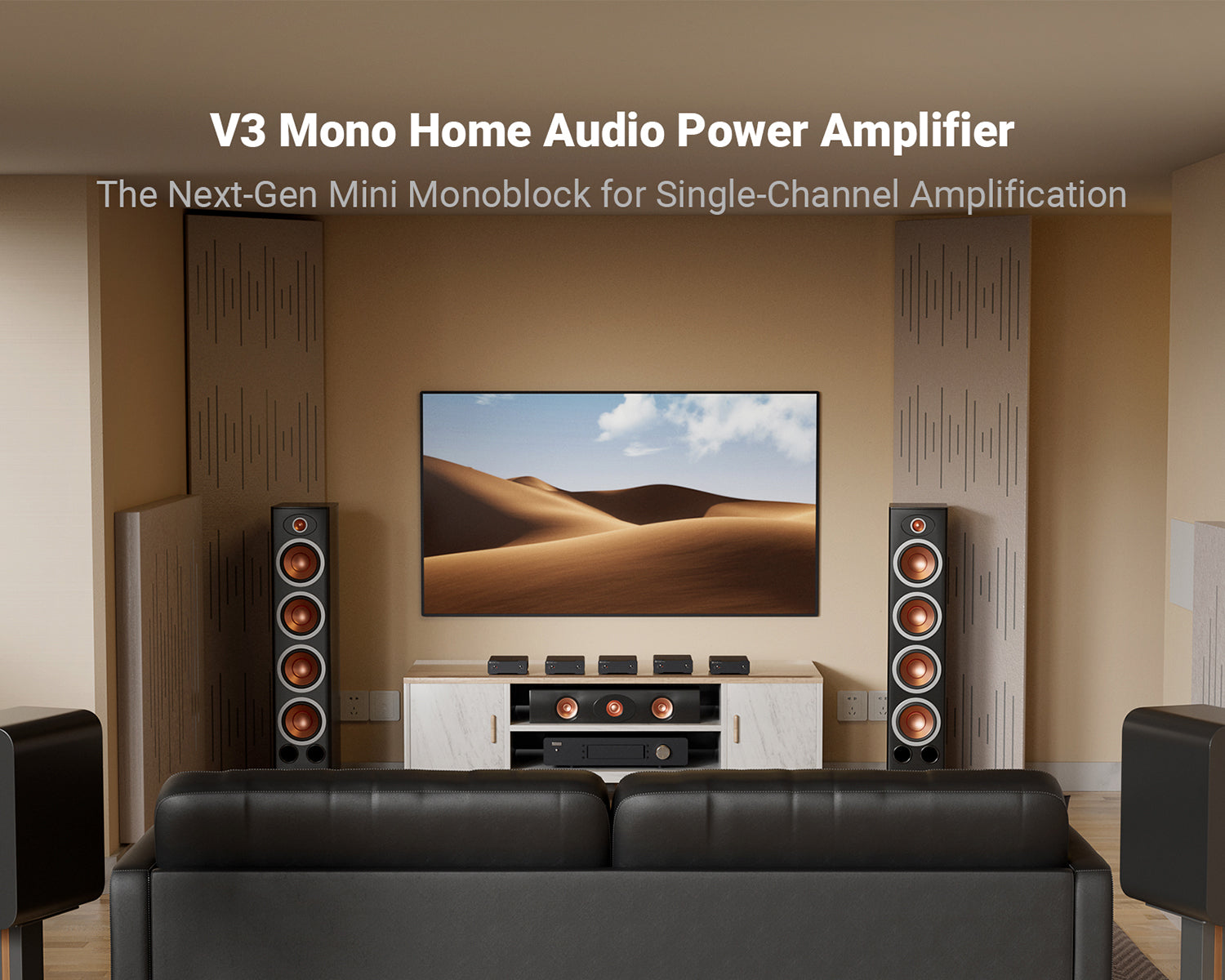 Amplificador de Potencia Monoblock Fosi Audio V3 Mono Clase D para Bafles