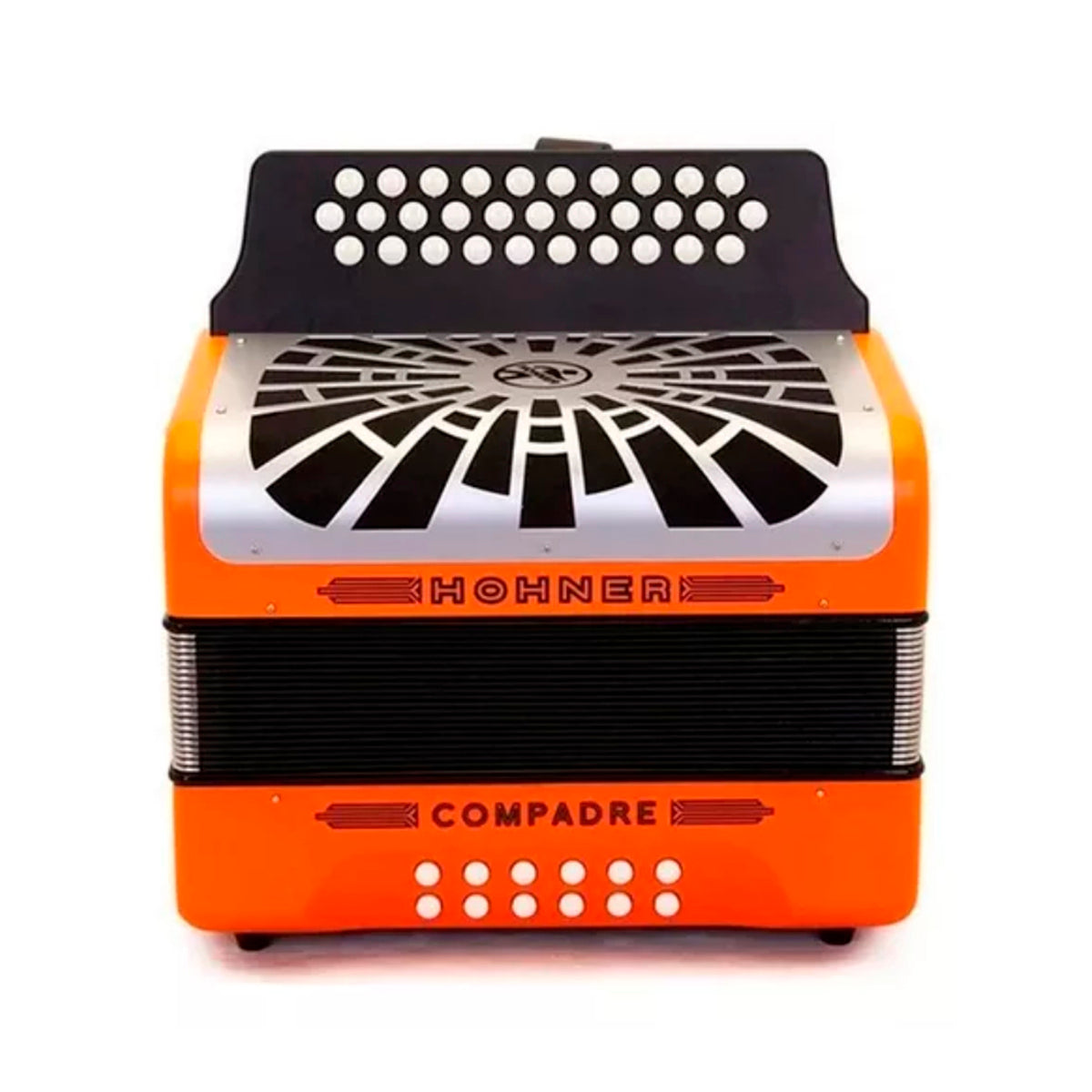 ACORDEON HOHNER COMPADRE FA-SIB-MIB NARANJA CON FUNDA