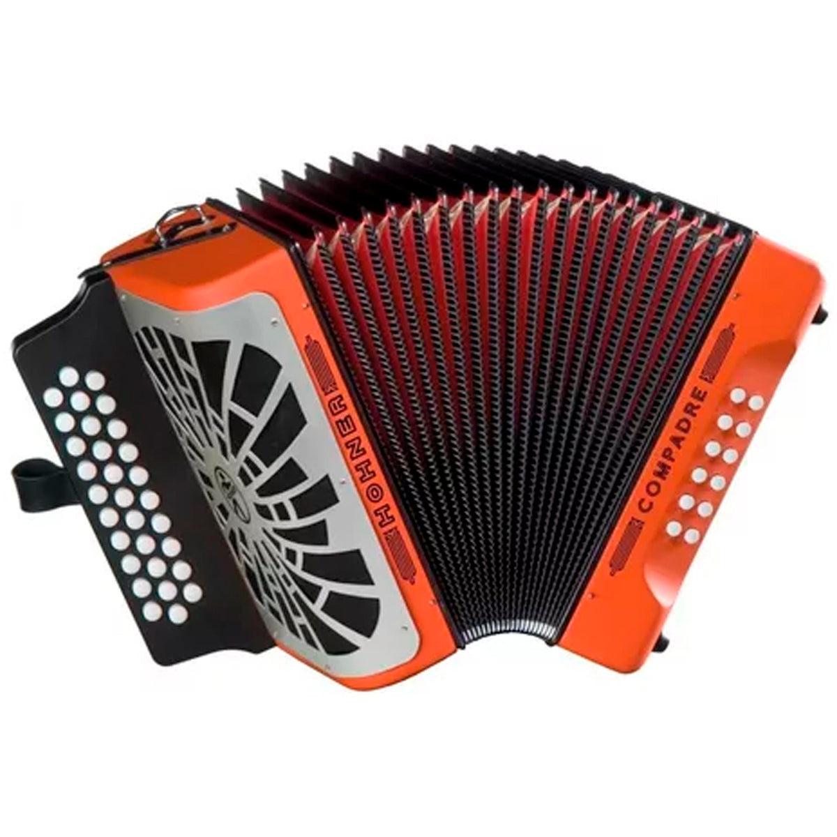 ACORDEON HOHNER COMPADRE FA-SIB-MIB NARANJA CON FUNDA