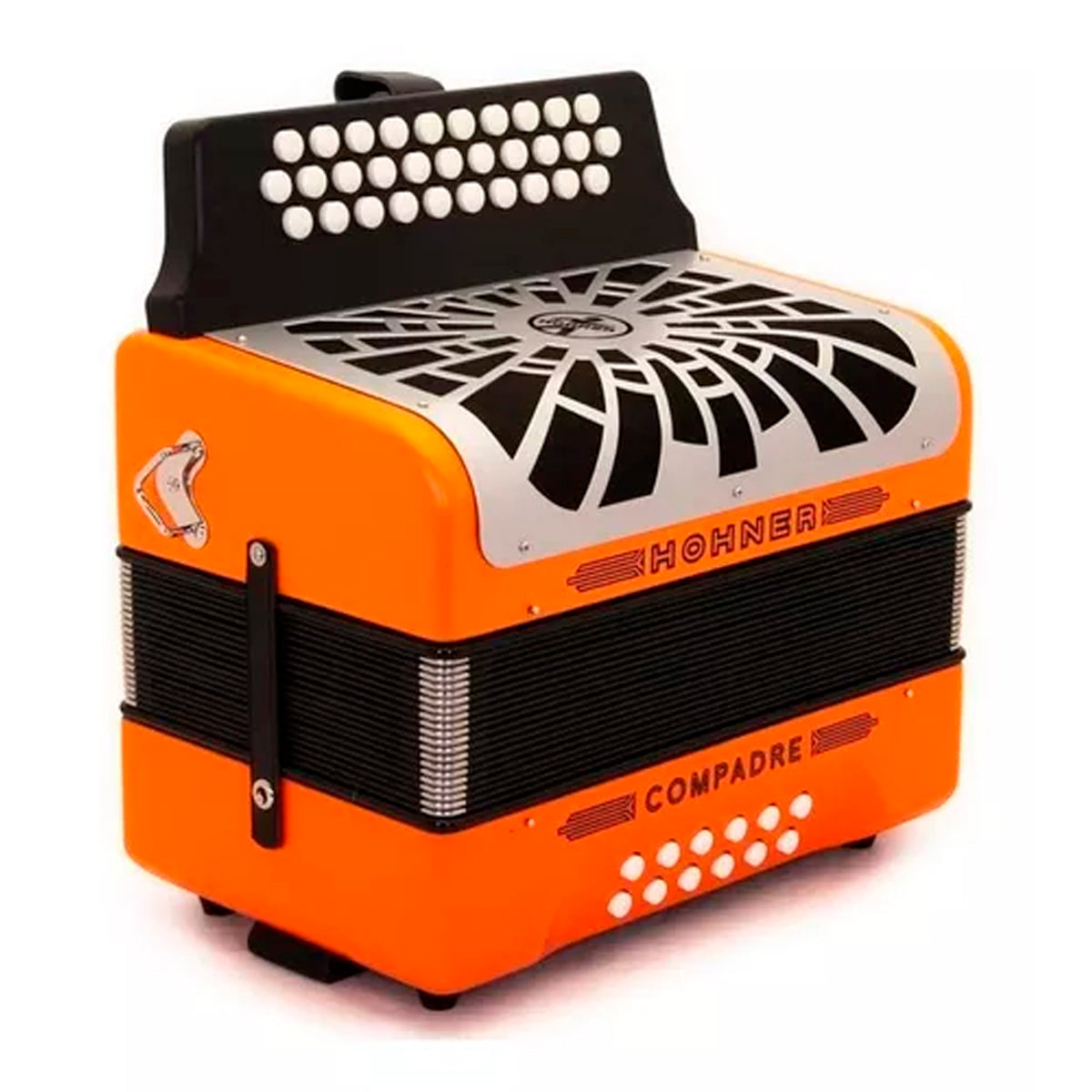 ACORDEON HOHNER COMPADRE FA-SIB-MIB NARANJA CON FUNDA